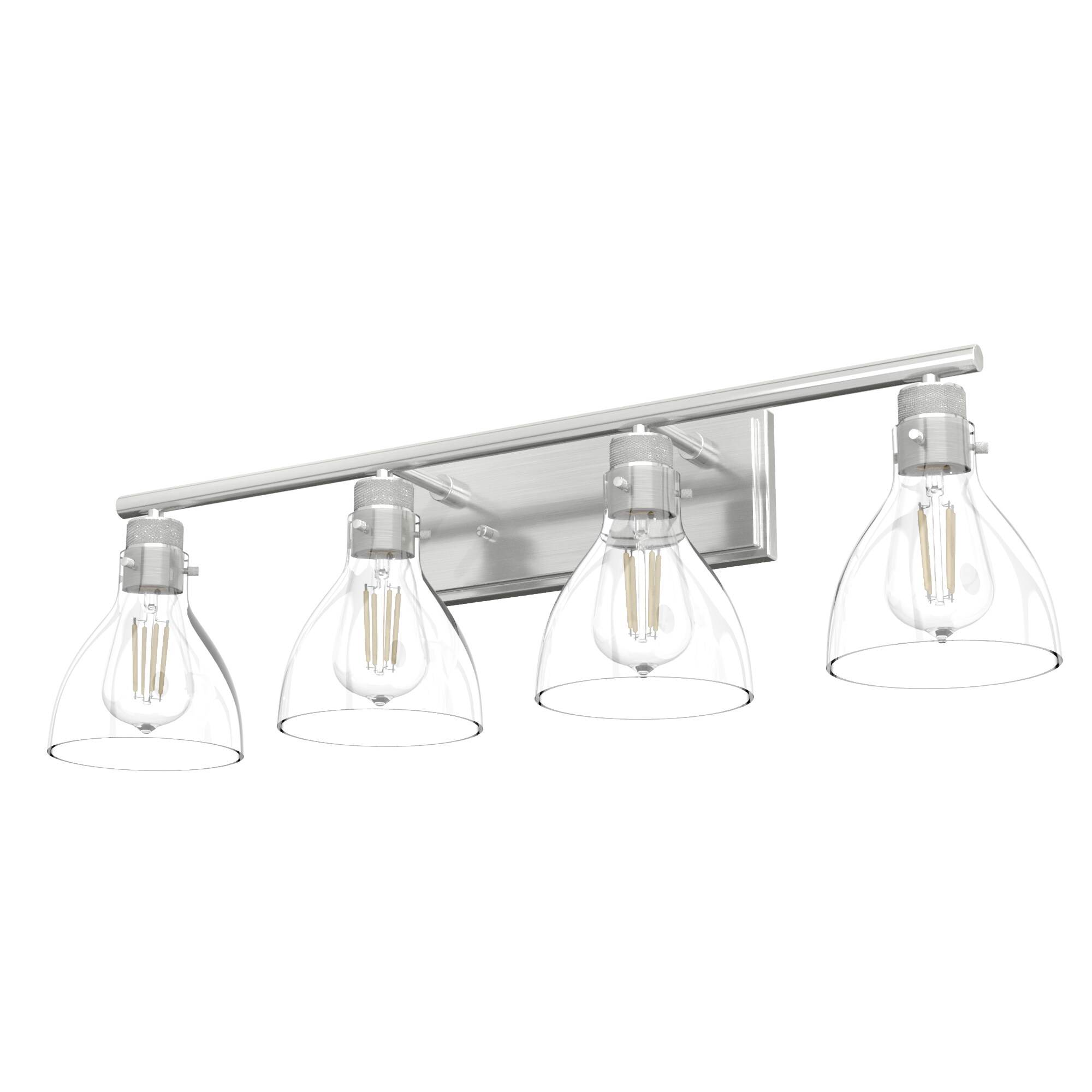 Hunter 19306 Van Nuys 32-in 4-Light Brushed Nickel Finish LED Transitional Vanity Light Bar