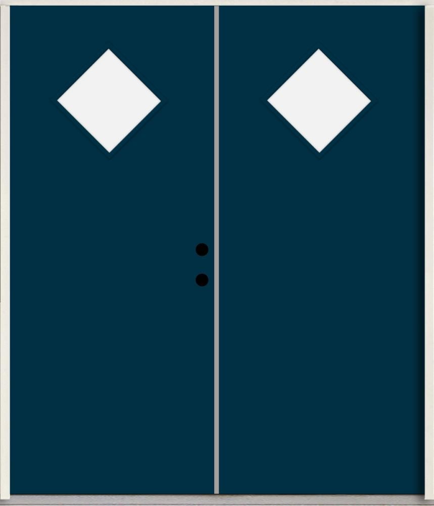 RELIABILT LO1067095 Spotlights 72-in x 80-in x Fiberglass 1/4 lite Left-hand inswing Eclipse Paint Painted Prehung Double Front Door Insulating core
