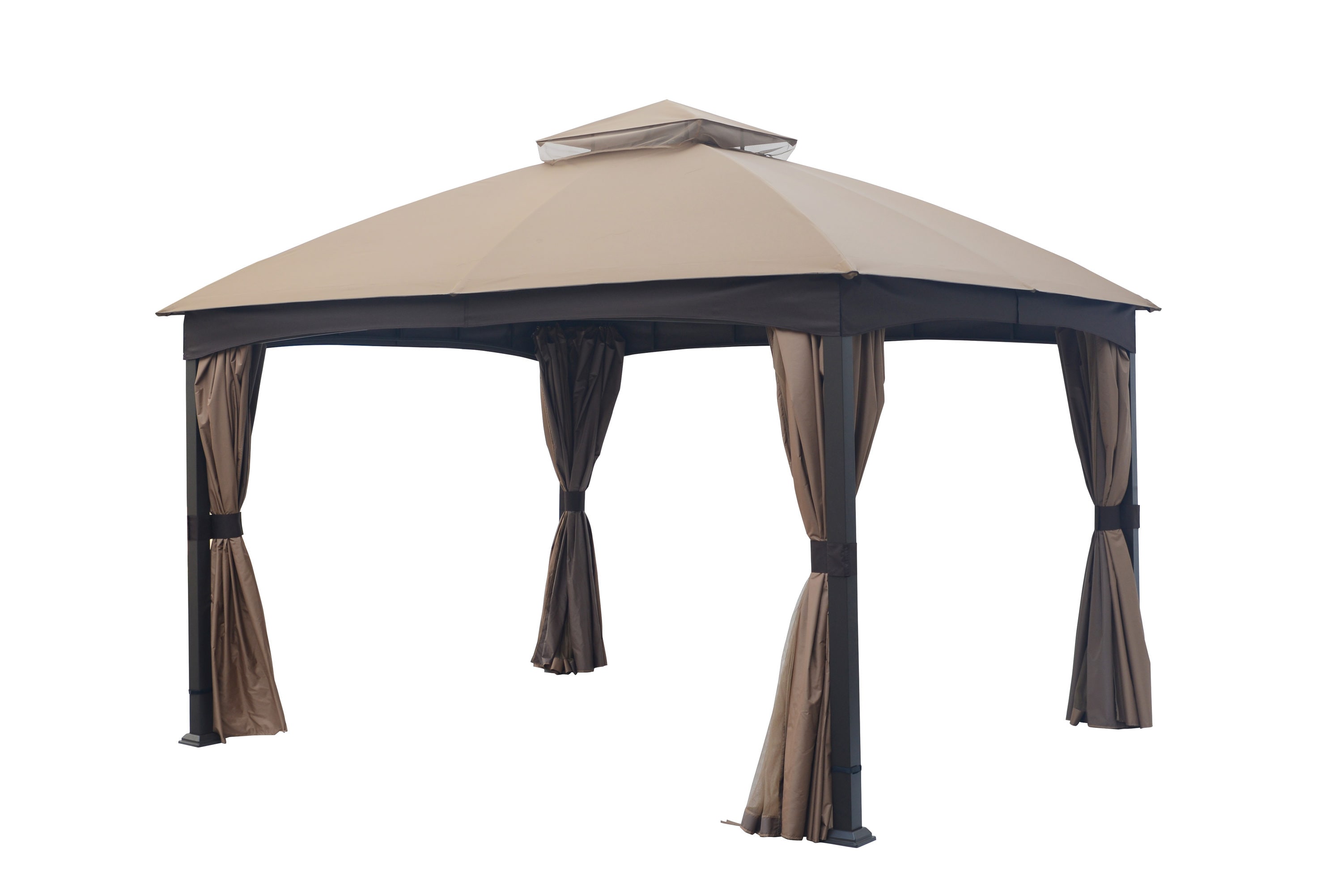 Yescom 2-Tier 12x10ft Outdoor Tent Top Replacement Patio Canopy Cover for Yard Lowe's Allen Roth Gazebo #GF-12S004B-1 
