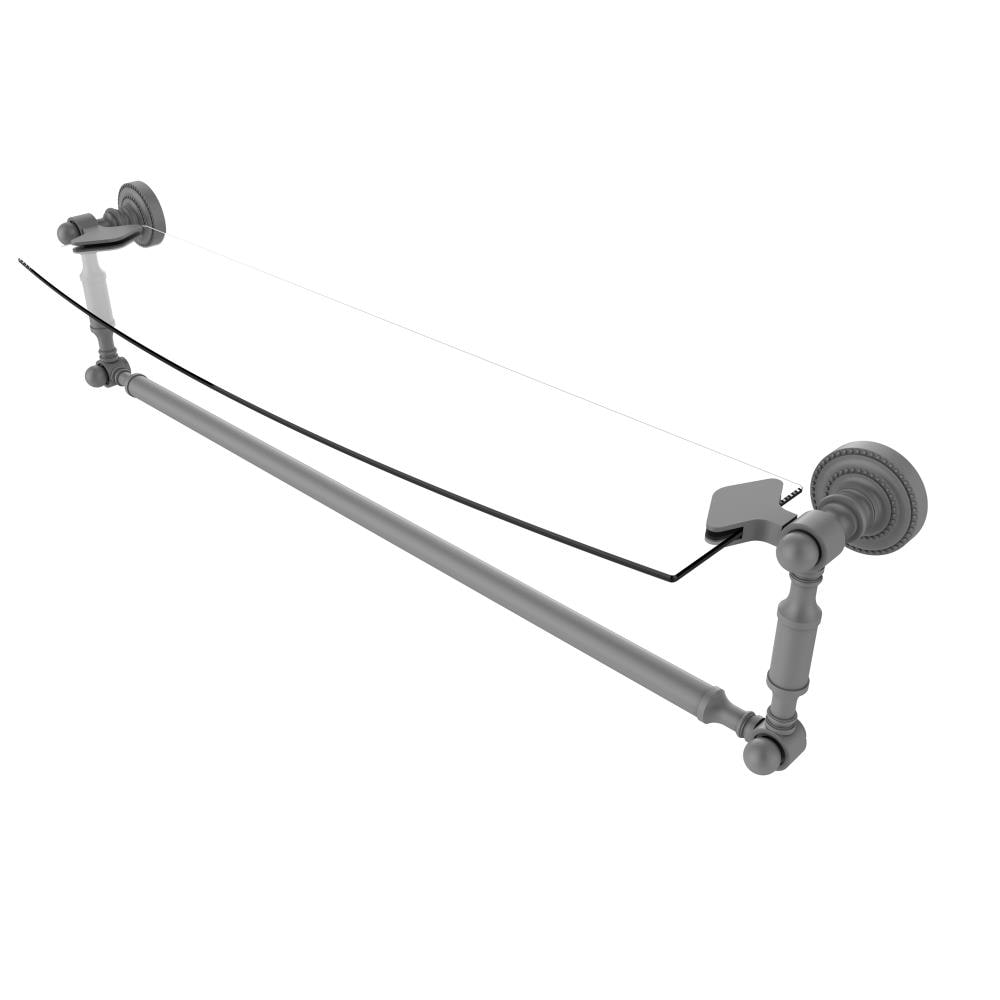 Allied Brass DT-33TB/24-GYM Dottingham Matte Gray Wall mount Bathroom Shelf ( 24-in x 5-in x 5-in )