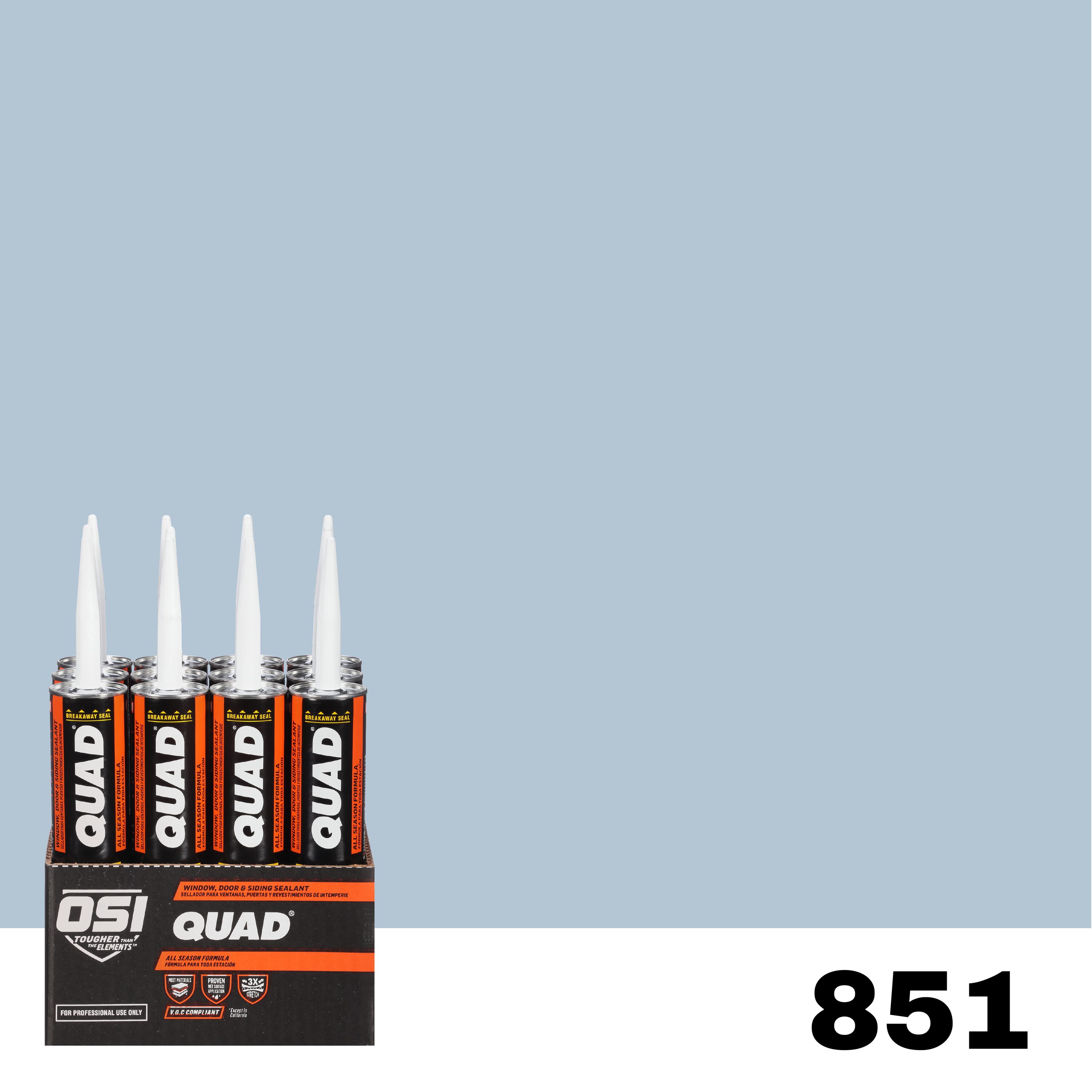 OSI 1637160 Quad 12 -Pack 10-oz Window door Blue 851 Paintable Solvent Caulk