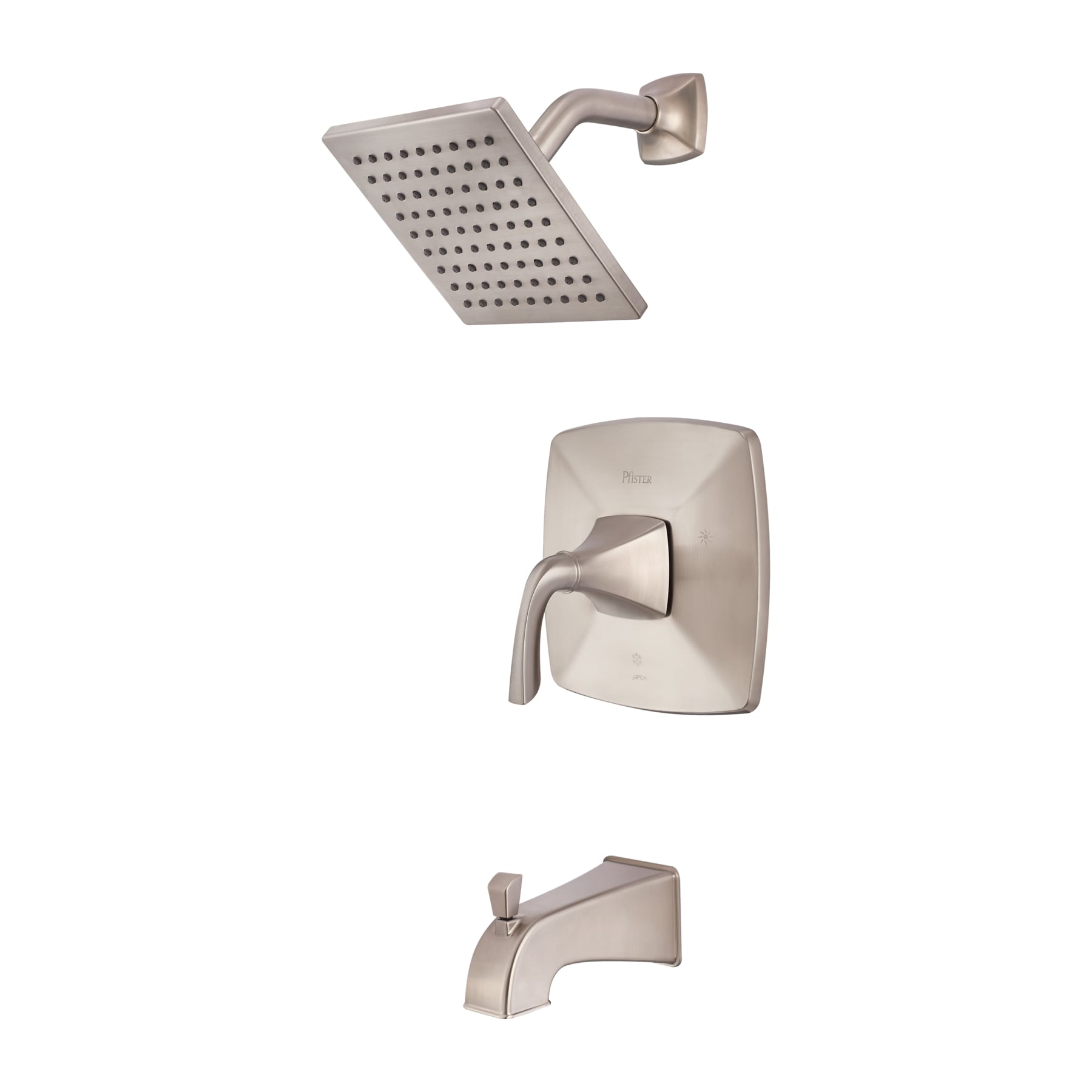 Pfister LG89-8BSK Bronson Brushed nickel 1-handle Single function 6.0-in Square Shower Faucet