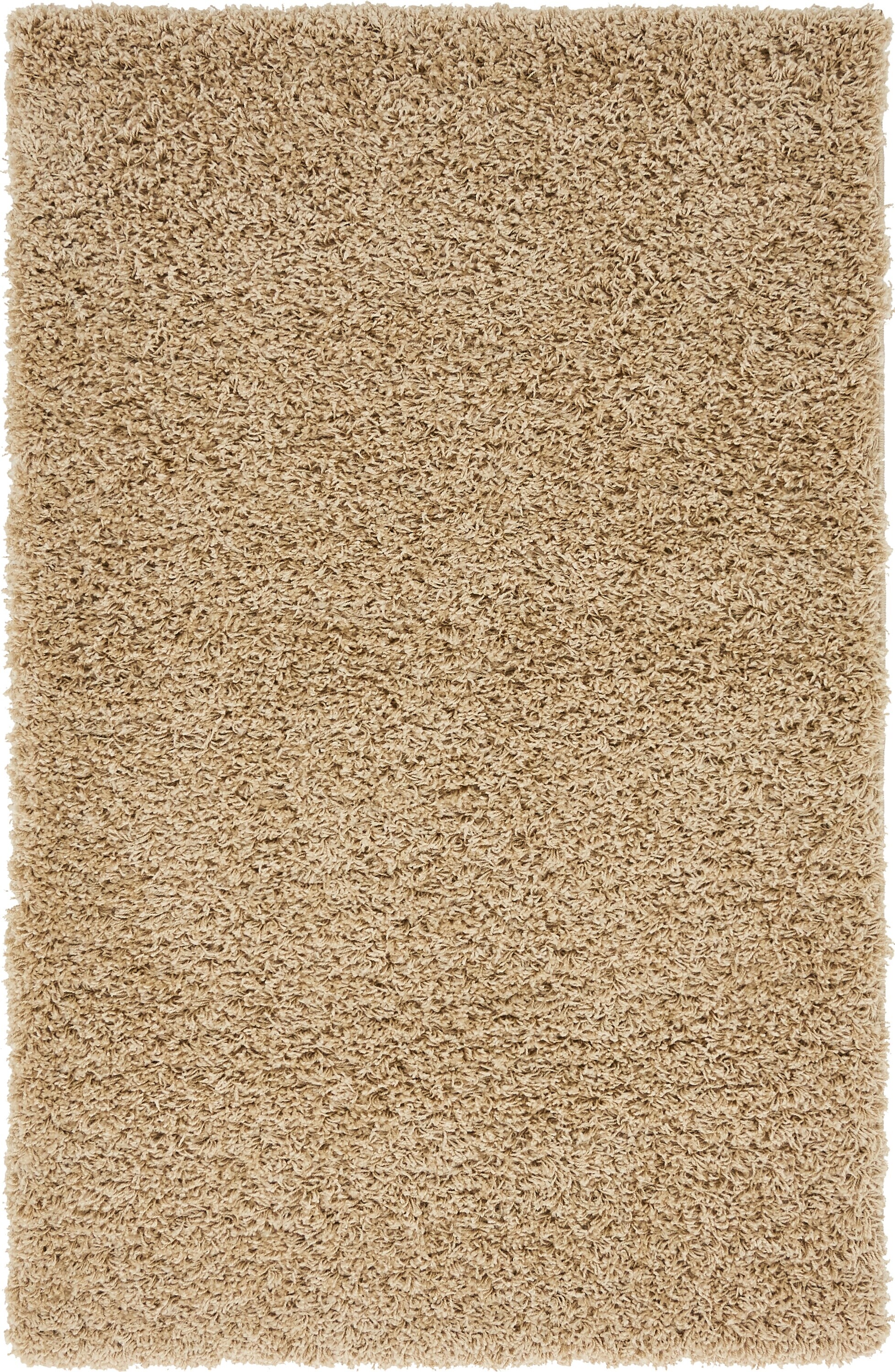 Taupe Rectangular Shag Indoor Area Rug 9' x 12'