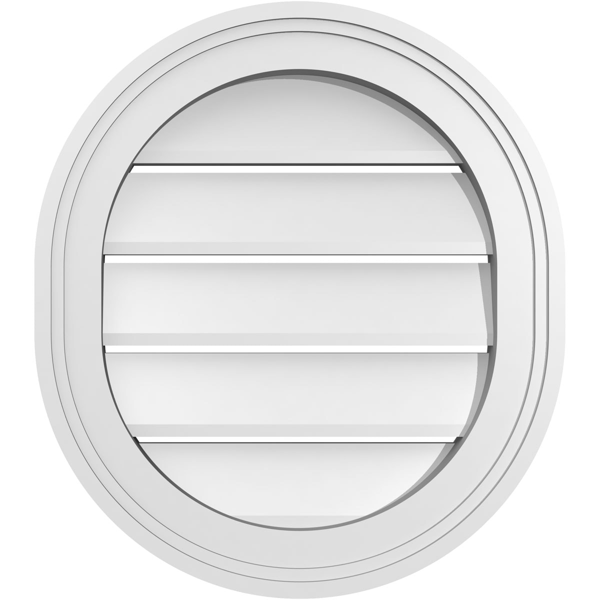 Ekena Millwork GVPVR16X1802SF 16-Inches x 18-Inches Off-white Oval PVC Gable Louver Vent