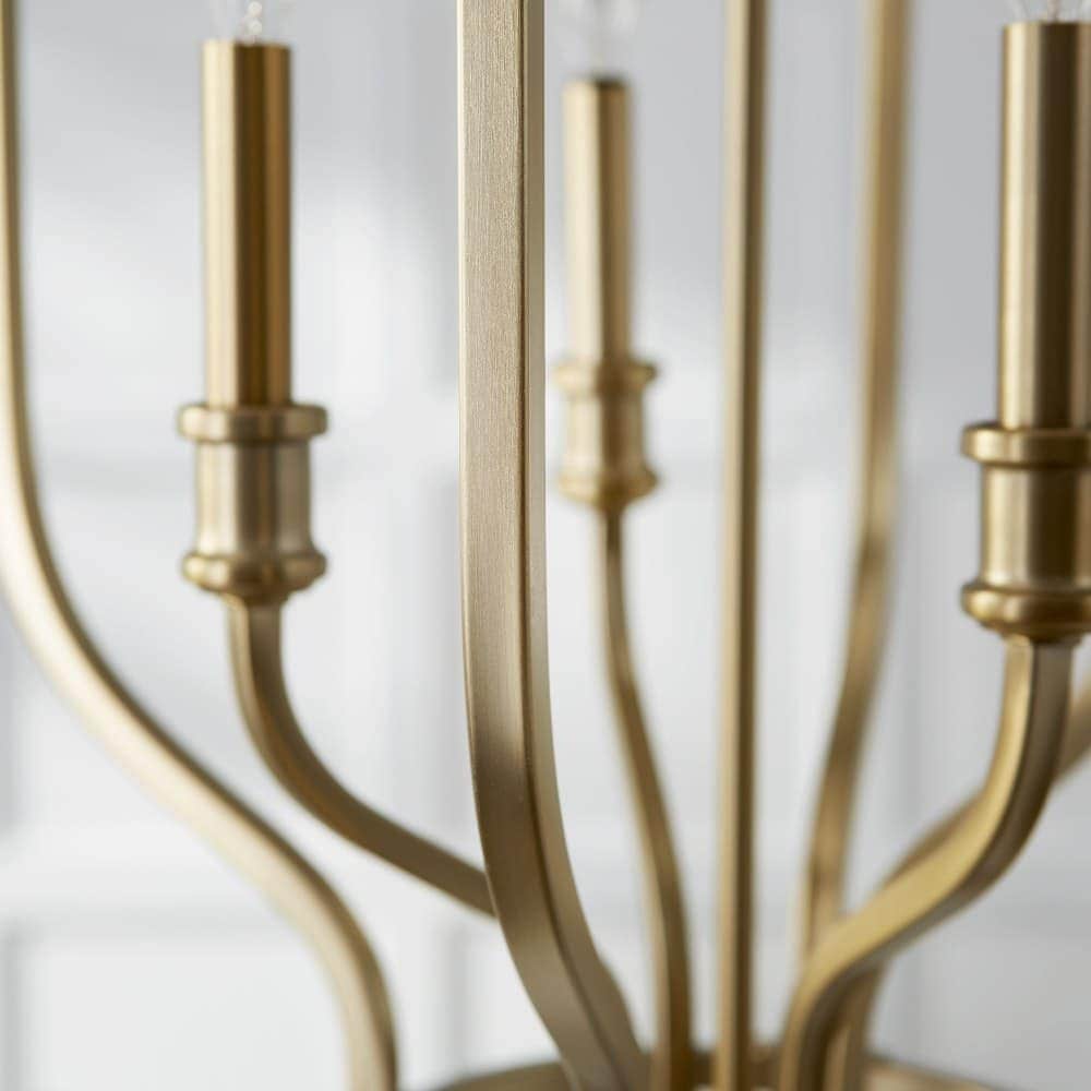 Quorum International Richmond 4-Light Transitional Aged Silver Leaf Chandelier #6711-4-60