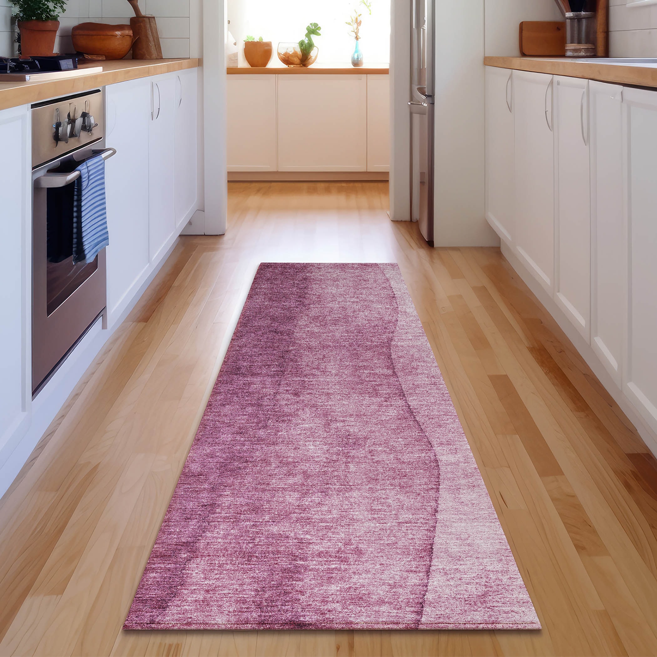 Addison Rugs AMF625MM2X8 Mayfield AMF625MM 2 x 7 (ft) Polyester Merlot Rectangular Indoor Ombre Machine washable Runner rug
