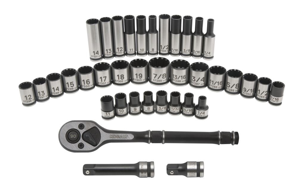 Kobalt 87218 Universal 38 -Piece Standard (SAE) and Metric Mechanics Tool Set with Hard Case