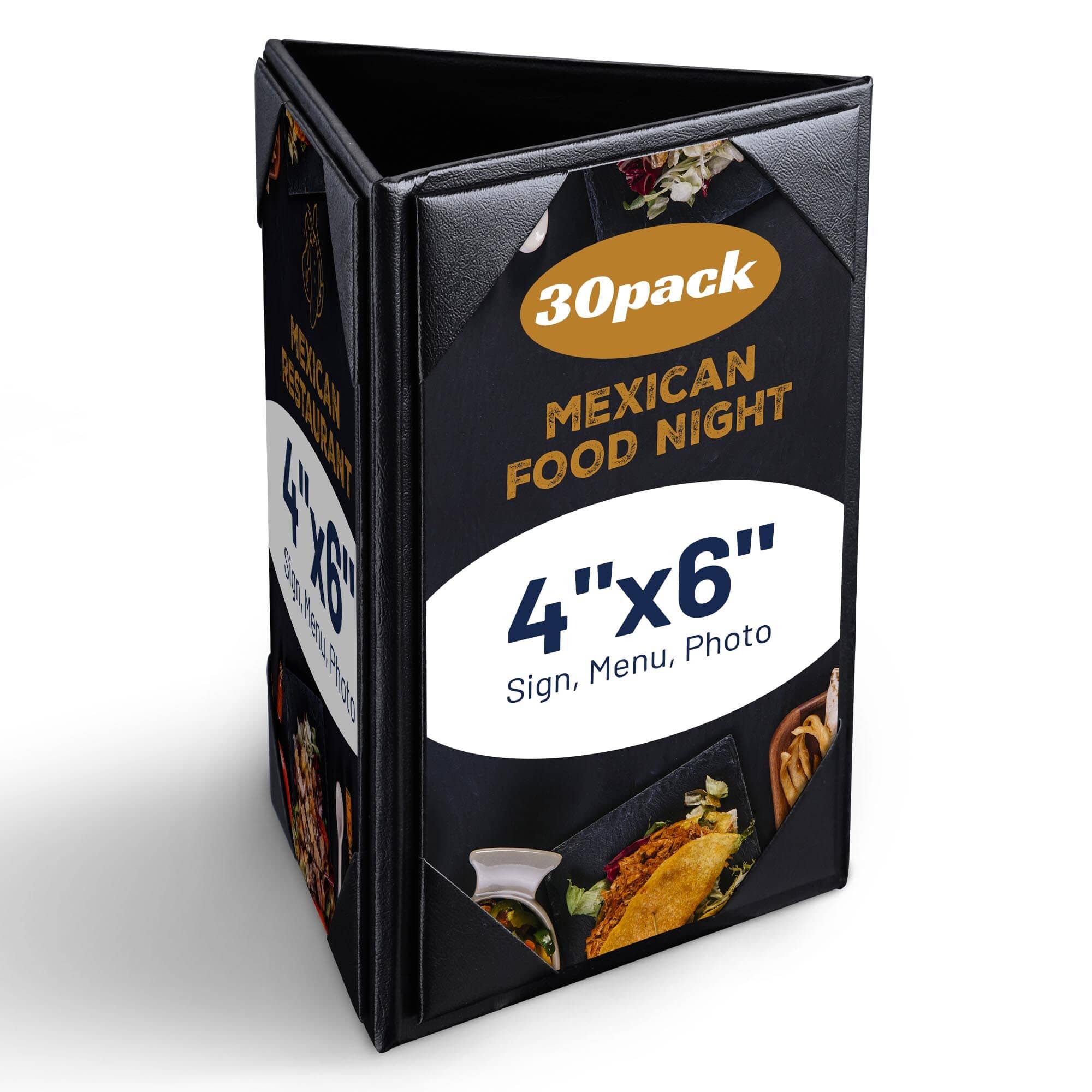 Yescom 26MNC016-3S4X6-30-LO WeChef 30 Pack 4x6 IN 3 Sides Table Tent Holder Menu Holder Bar Cafe Restaurant