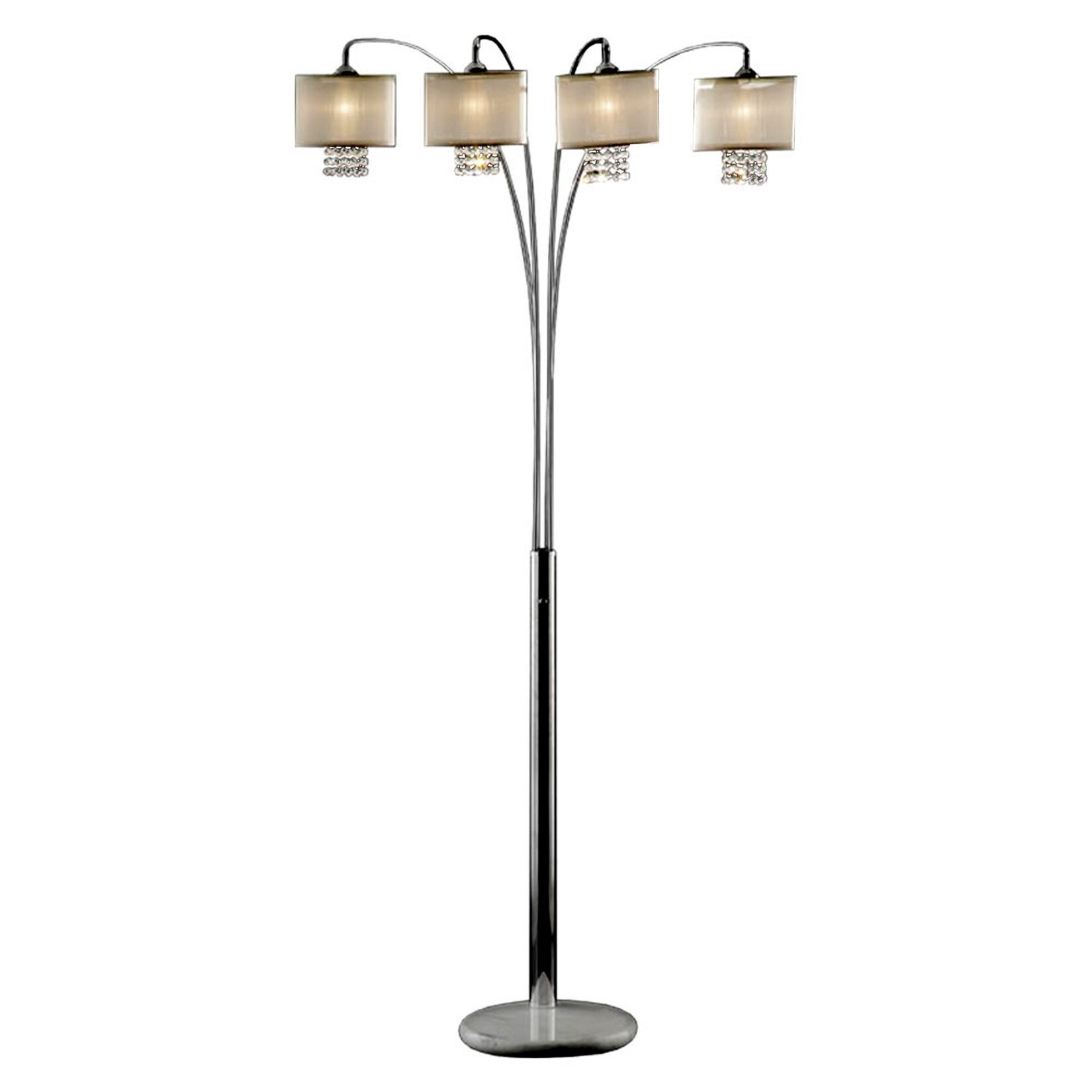 Homeroots Four Light Floor Lamp With