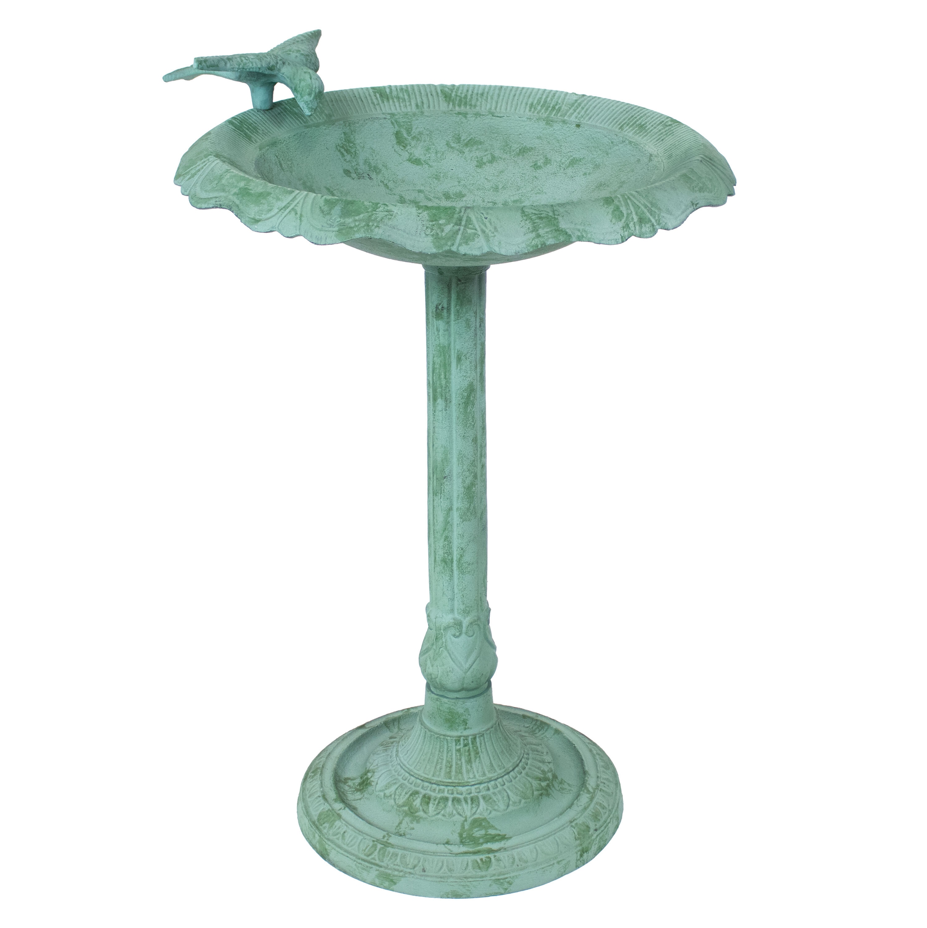 Sunnydaze Decor NOB-042 22.75-Inches H Green Metal Complete birdbath