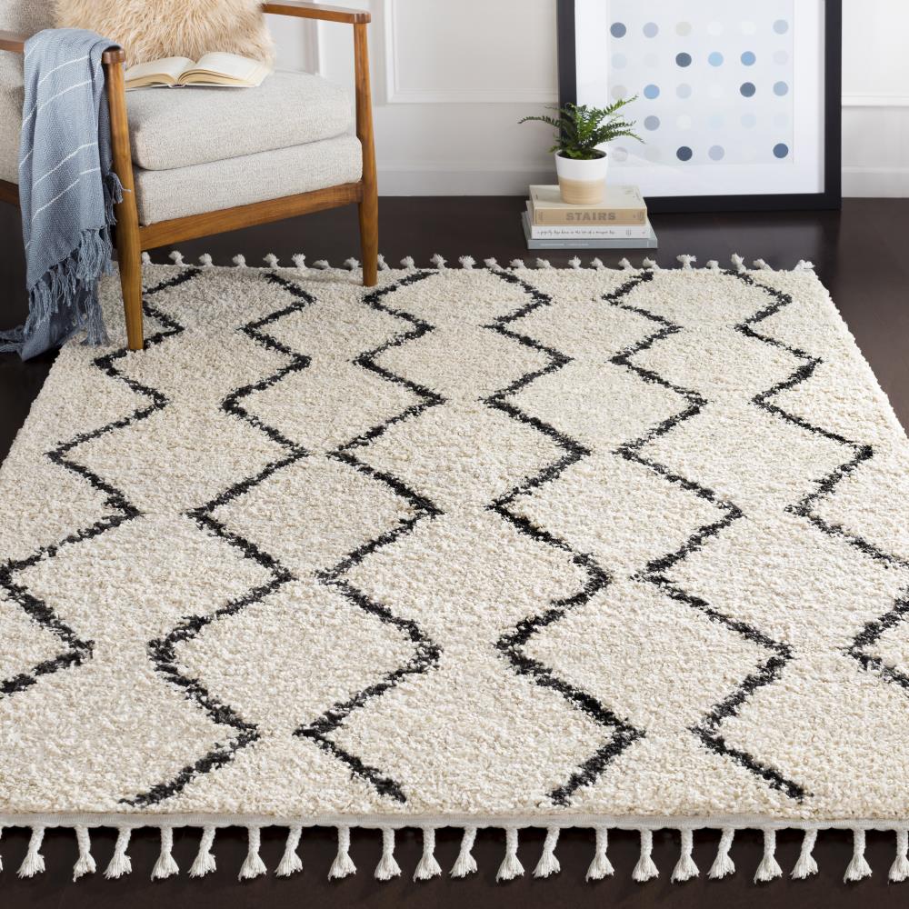 Livabliss Shag 5 X 8 Beige Indoor Chevron Global Area Rug in the Rugs ...