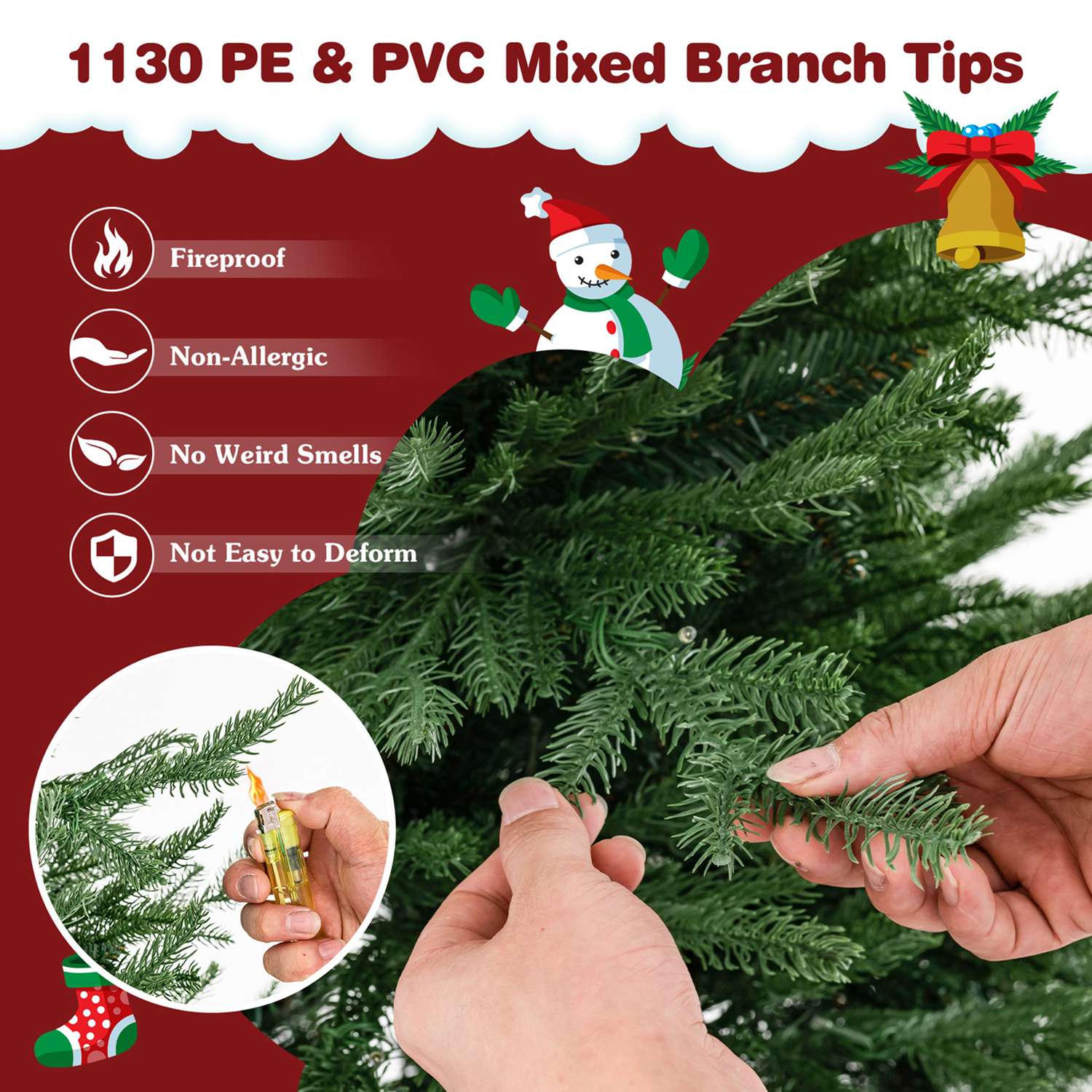 Costway CSHY000476 Artificial-Christmas-Trees - View #5