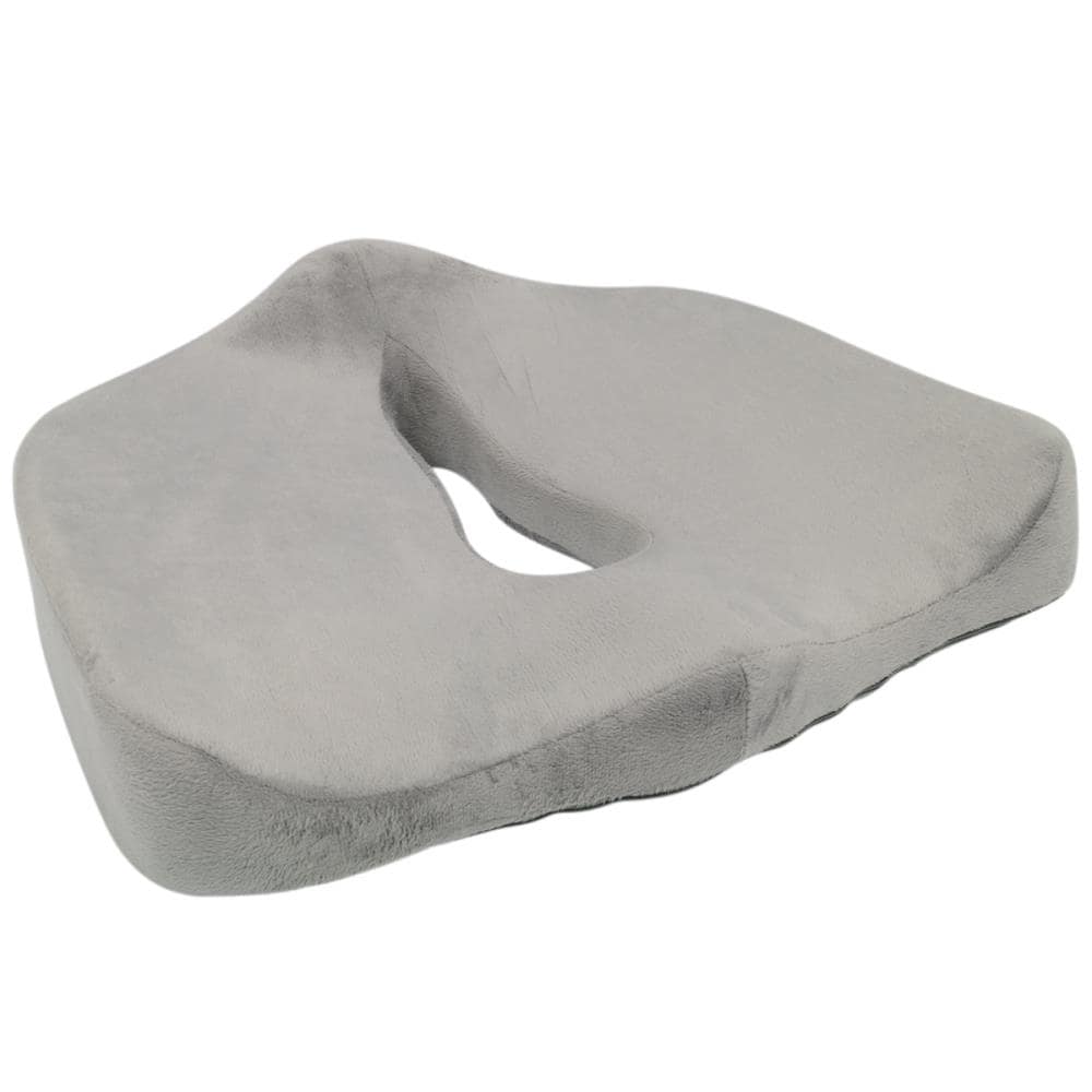 Kantek Memory Foam Seat Cushion Memory Foam Fabric Rubber Ergonomic Design  Comfortable Washable Easy to Clean Black Gray 1Each - Office Depot