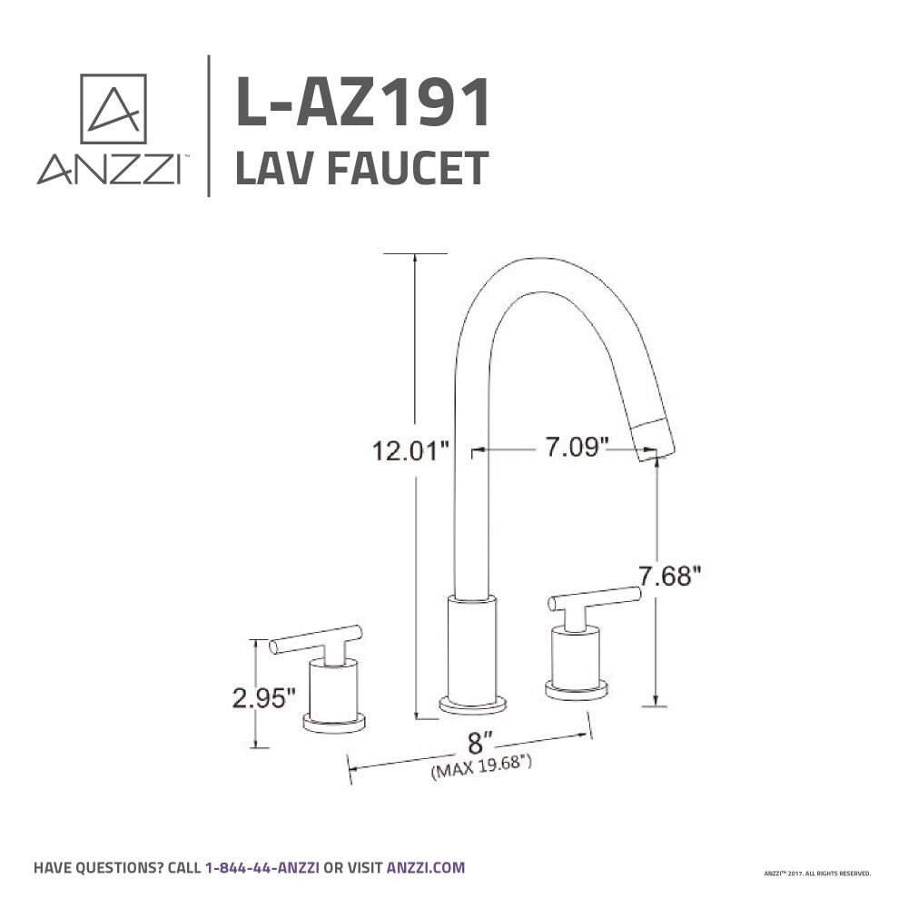 ANZZI Spartan Brushed Nickel Widespread 2-handle WaterSense 