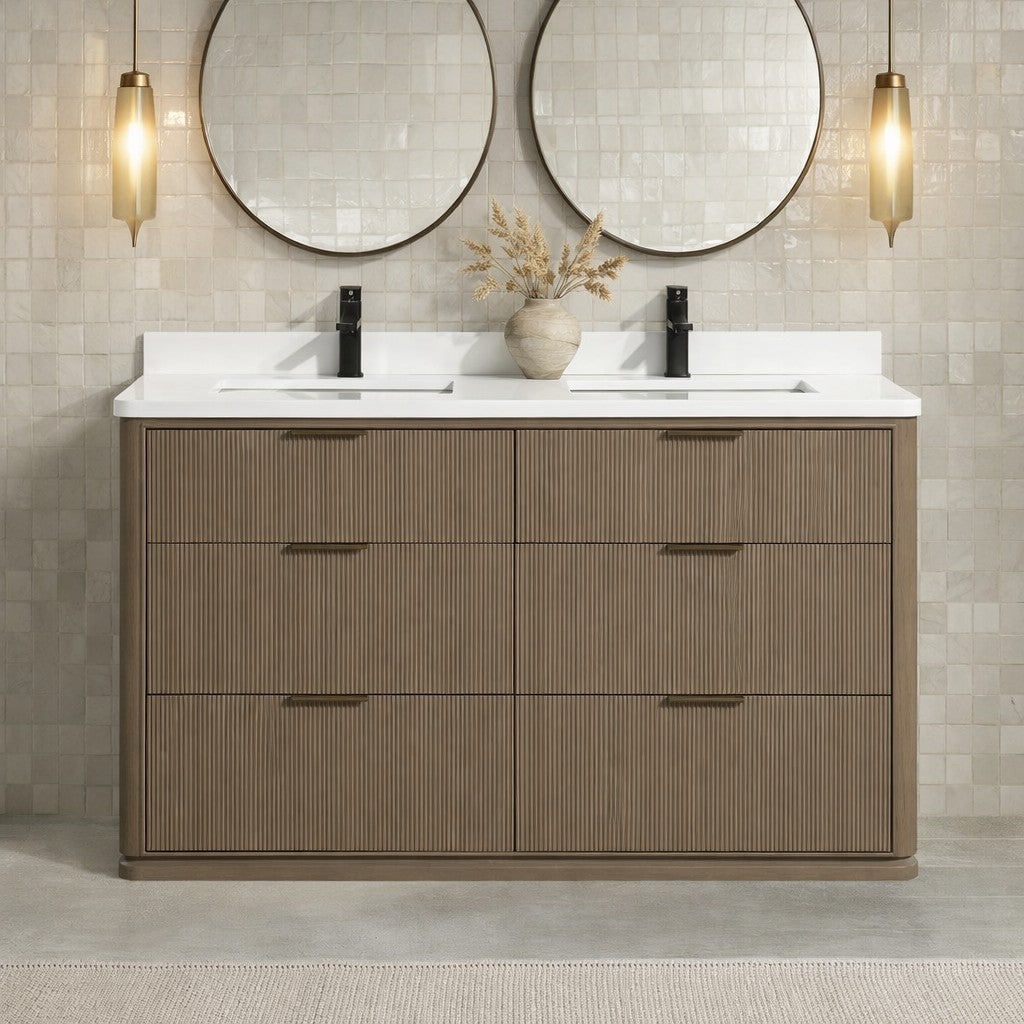 Ari Kitchen & Bath AKB-ARIA-55-SMOAK Bath-Vanity-Combo - View #3