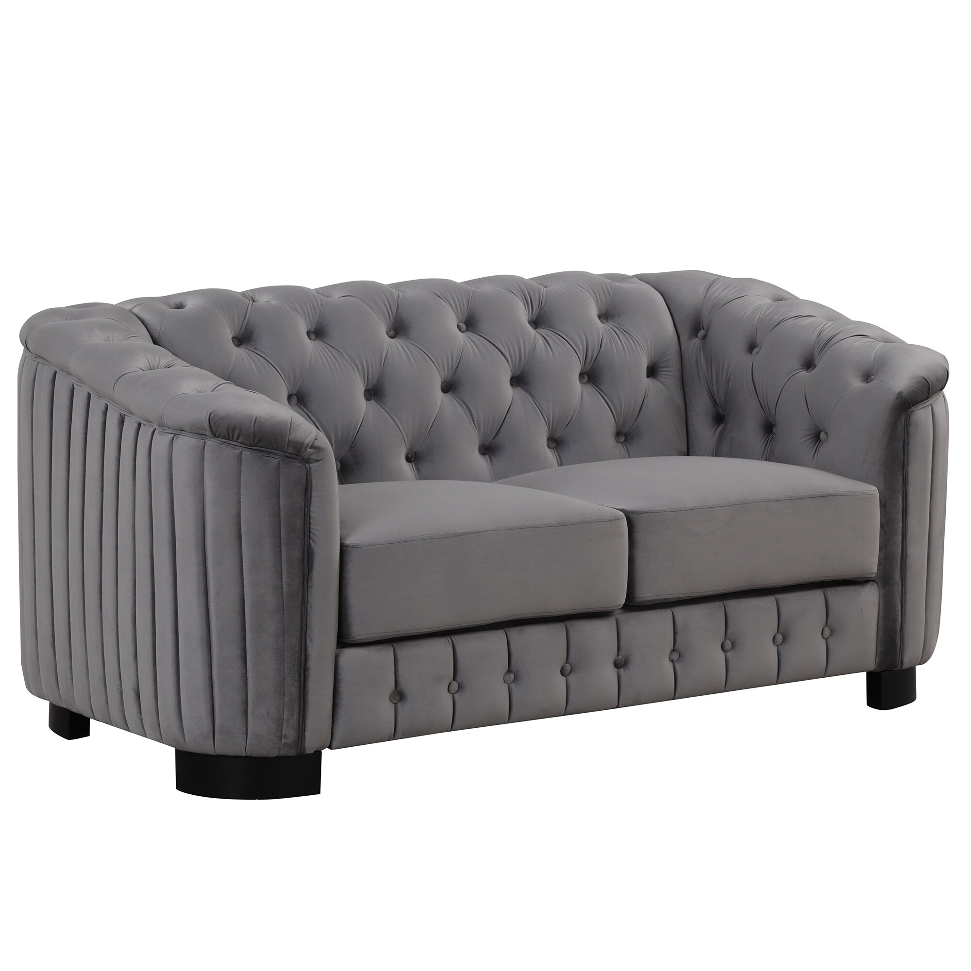 Clihome Sectional sofa Modern 9-Piece Velvet Gray Living Room Set in ...