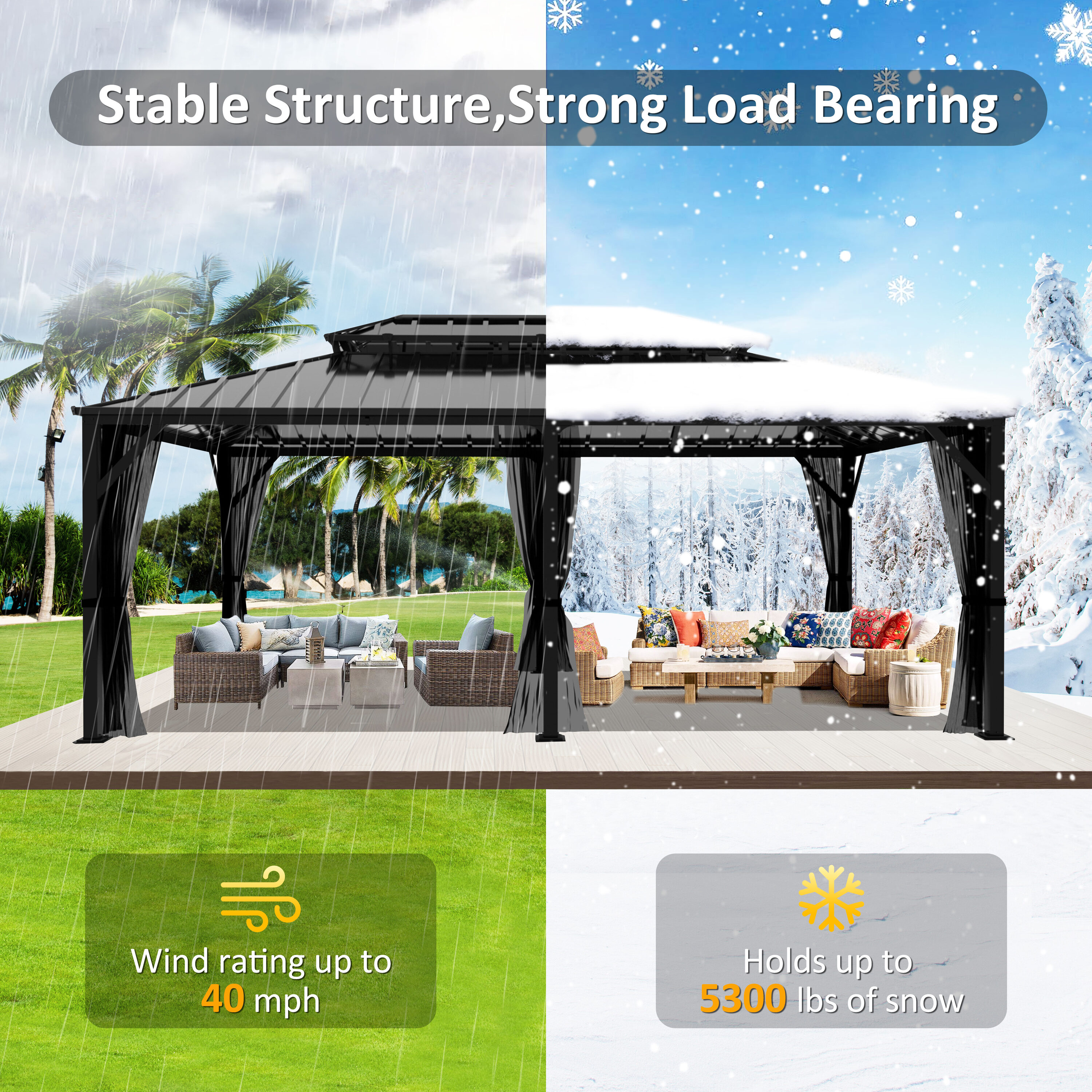 VEIKOUS PG0201-09-D Wood-Resin-Gazebos - View #6