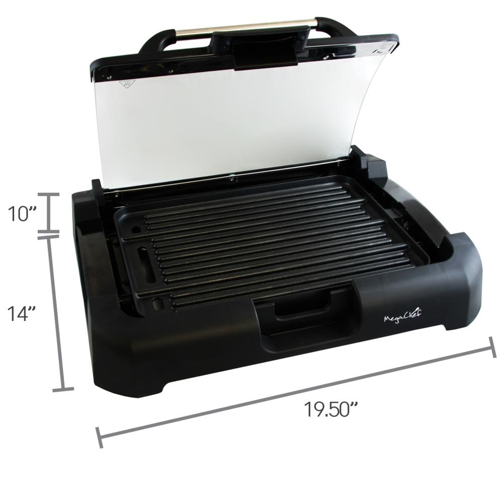 George Foreman Open Grate Smokeless 16.34-in L x 11.22-in W Non-Stick  Residential in the Indoor Grills department at