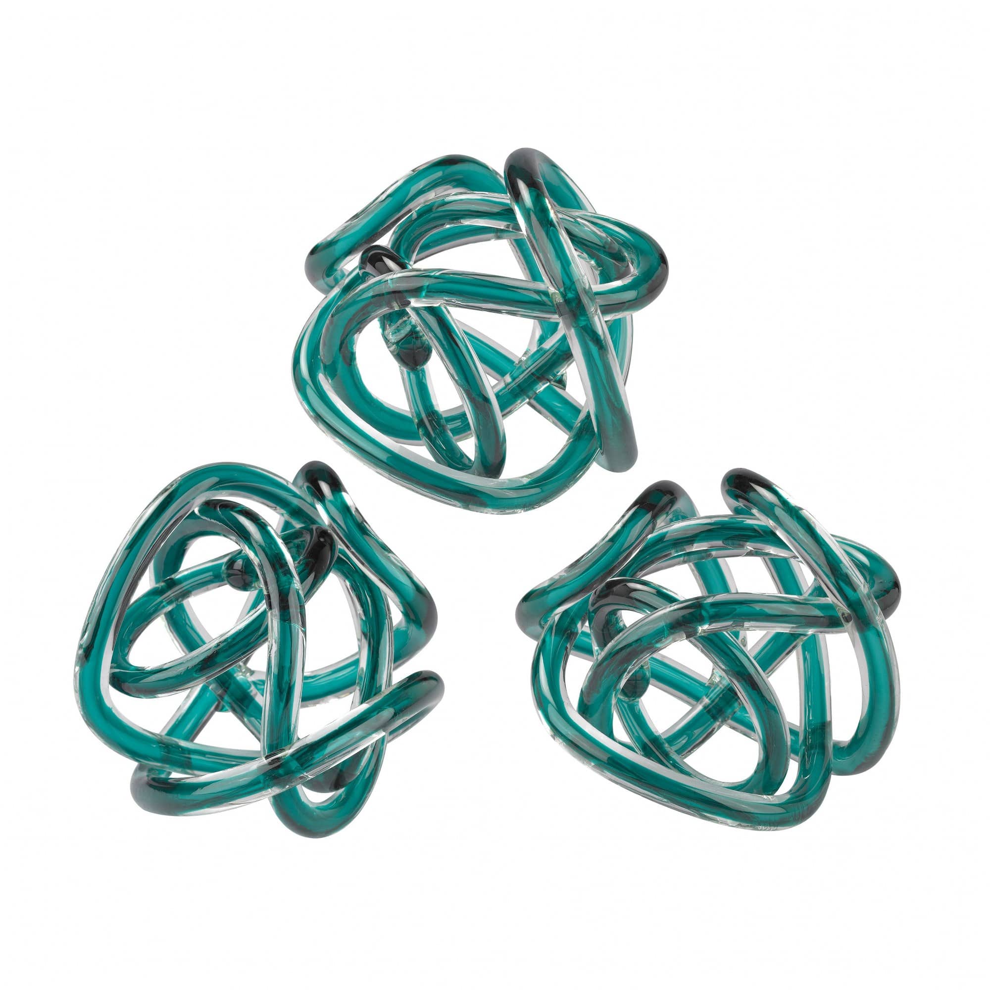 ELK Home A-CRFT-154-020/S3 Glass Knots  -  Aqua  -  Transitional Glass Decoration