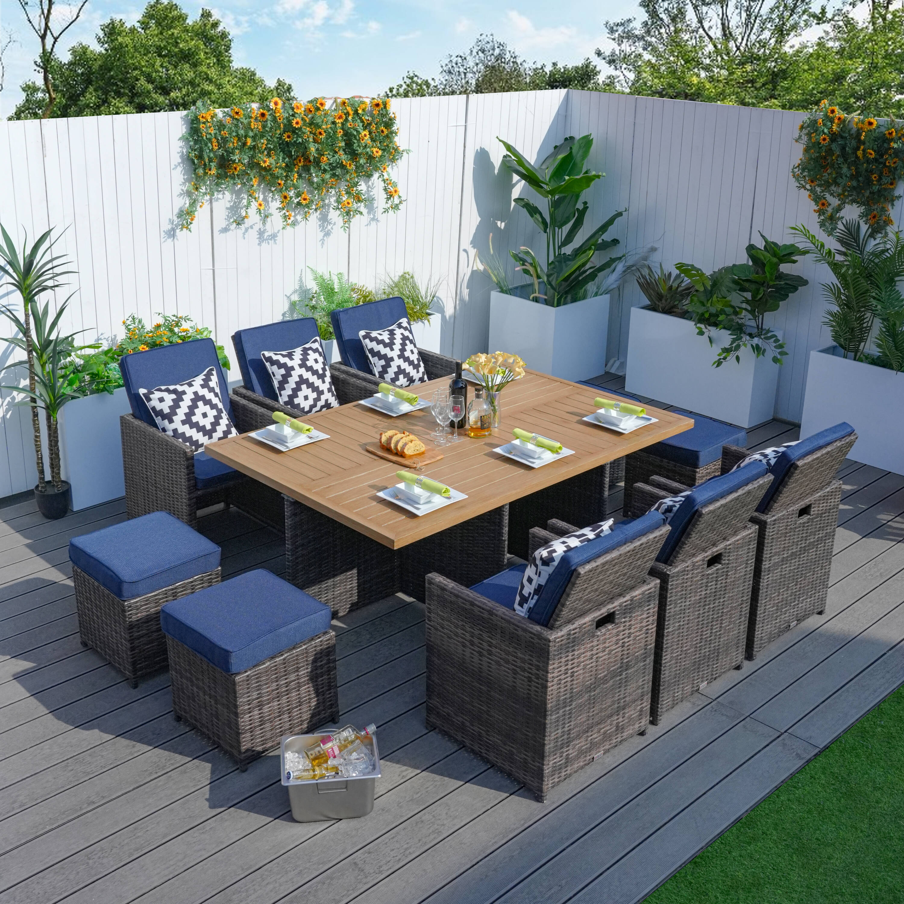 Direct Wicker DWD-3234BRA-BLUE Patio-Dining-Sets - View #11
