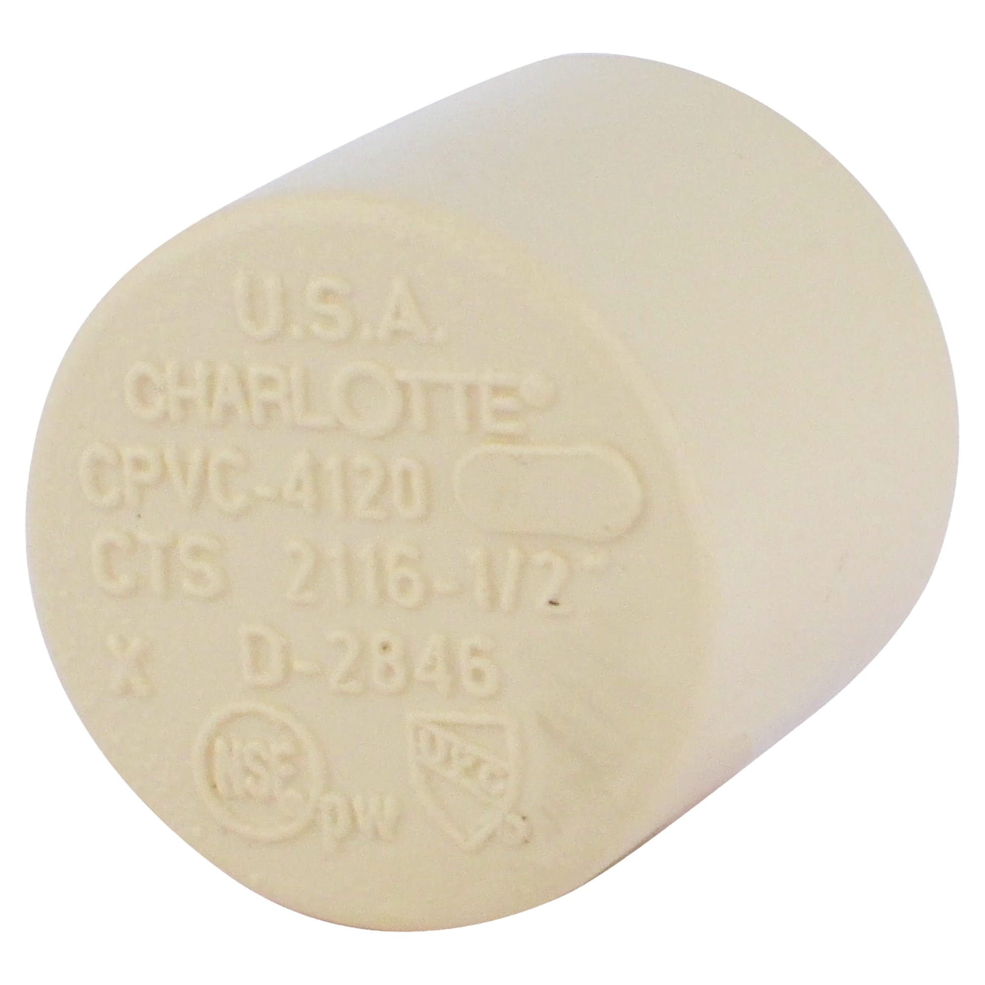 Charlotte Pipe CTS 02116C 0600 1/2-in CPVC Cap for Hot and Cold Water Distribution, Cream Color, NSF Safety Listed, 10-Pack