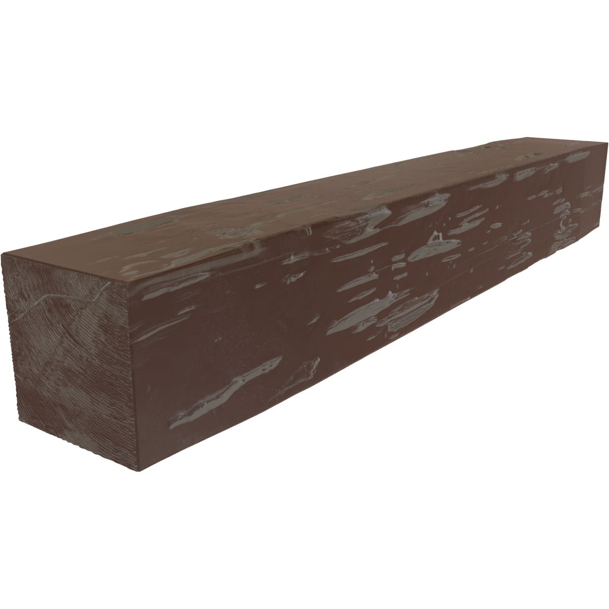 Ekena Millwork MANUPC06X08X60AE 60-in W x 6-in H x 8-in D Aged Pecan Hollow Urethane Rustic Fireplace Mantel