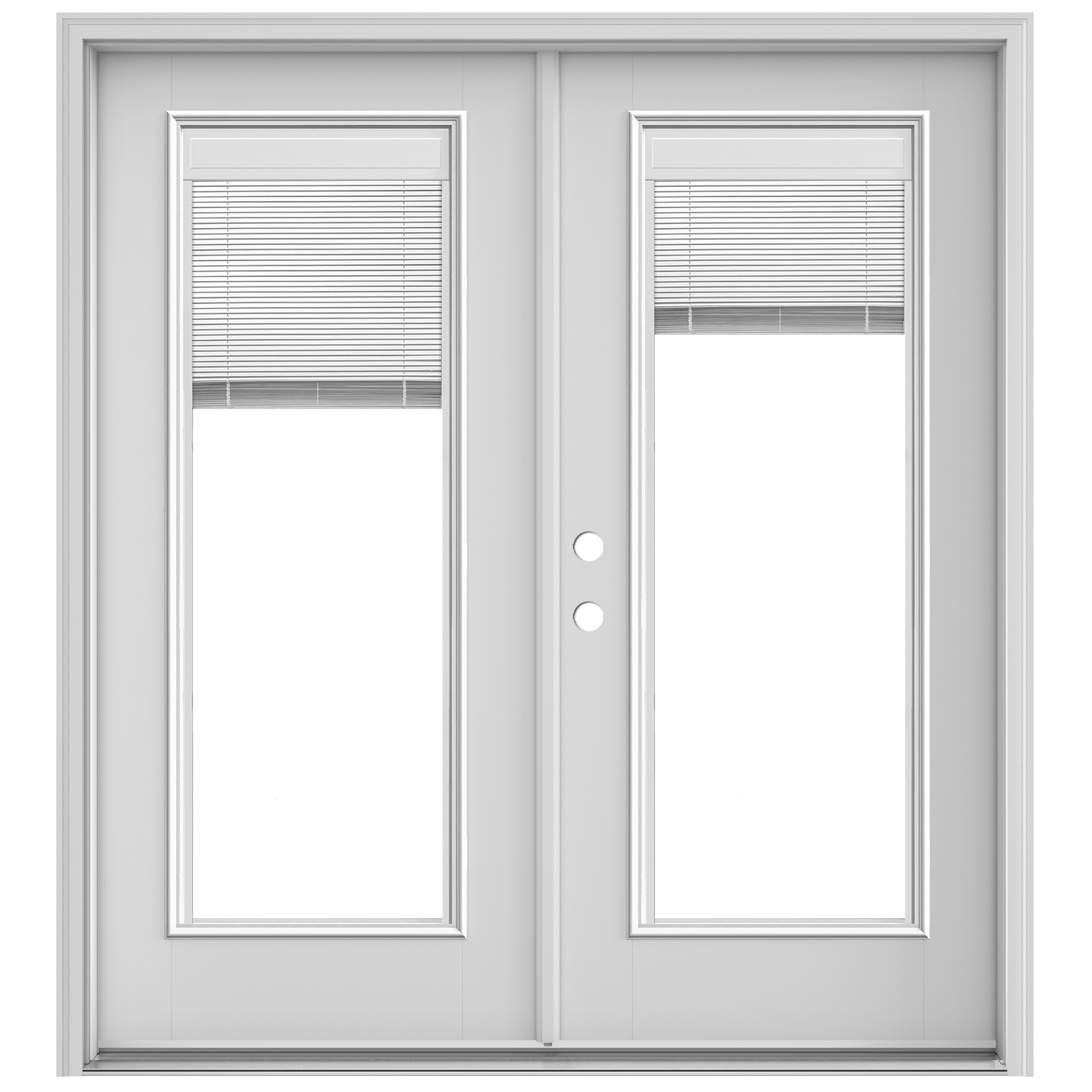 Jeld Wen 72 In X 80 Low E Blinds Between The Glass Primed Fiberglass French Right Hand Inswing Double Patio Door Brickmould Included Doors Department At Lowes Com