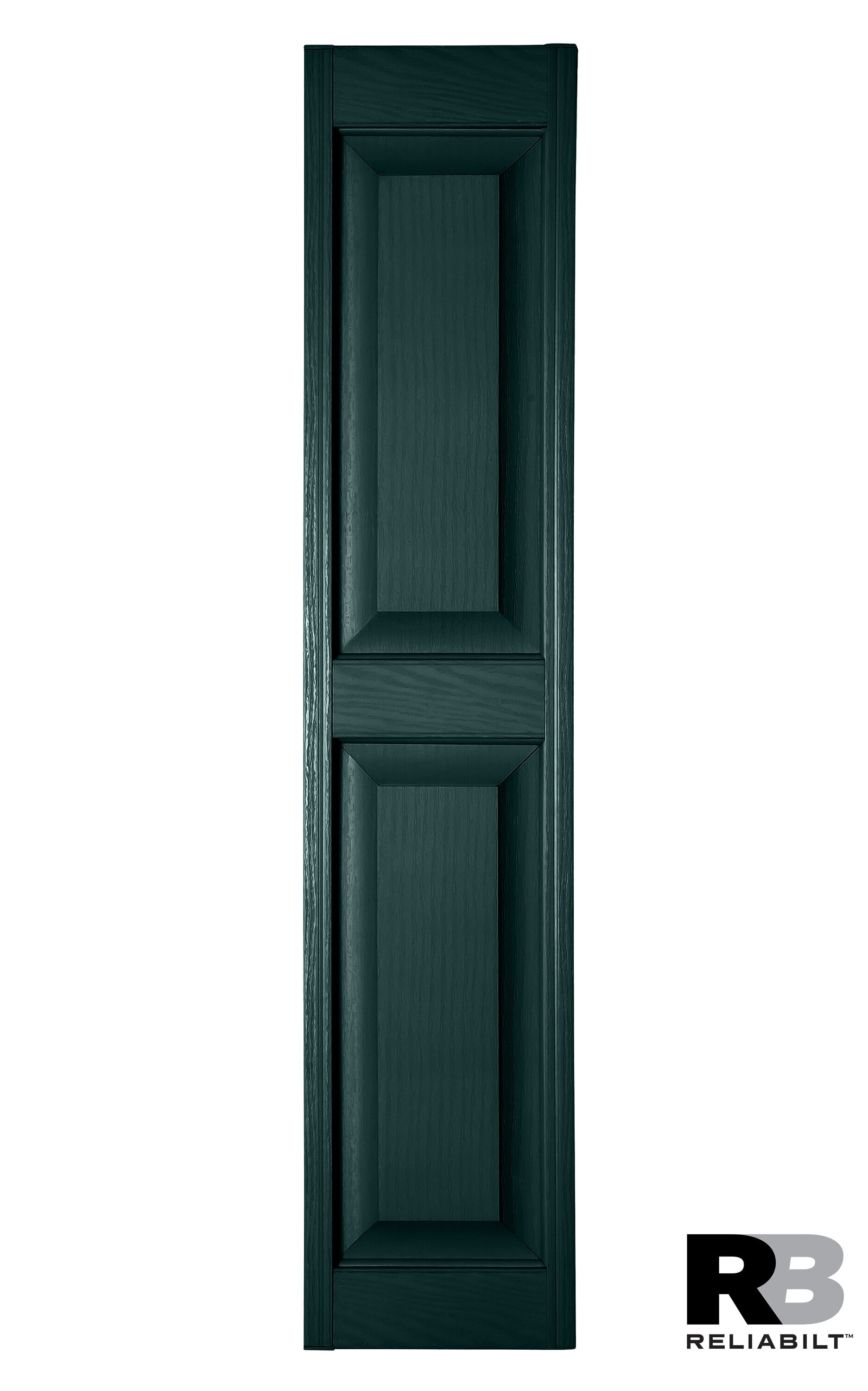 RELIABILT RP1039021 10-in W x 39-in H Ebony Green Raised panel Polypropylene Exterior Shutters ( 2 -Pack )