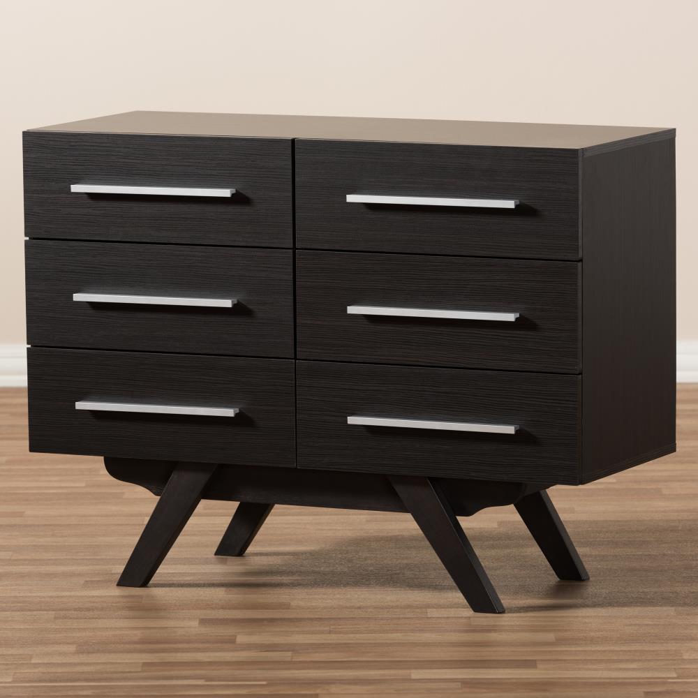 Baxton Studio Auburn Espresso 6 Drawer Standard Dresser at Lowes