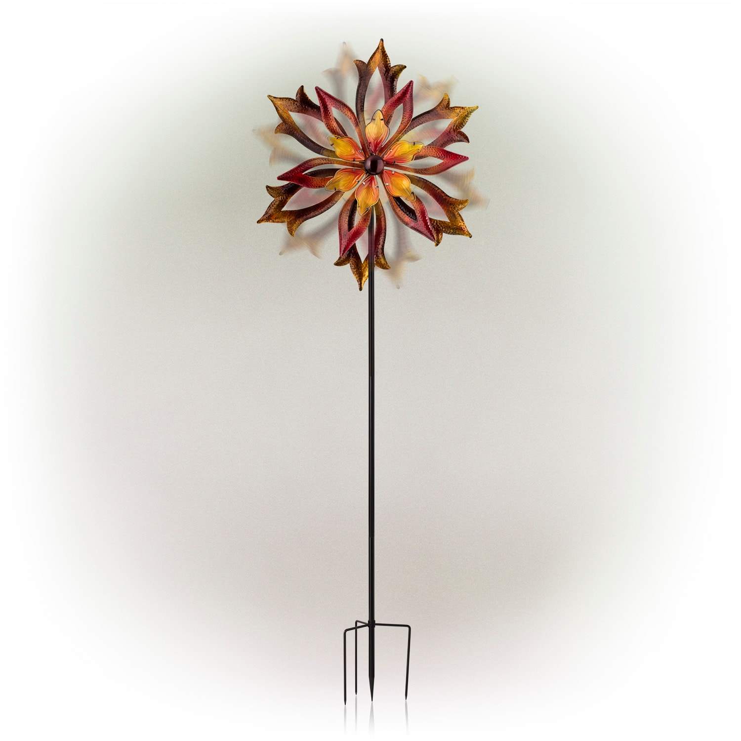 Pack Of 3 Silver Flower Stakes Brightly Painted with a Rustic Finish Fountasia 