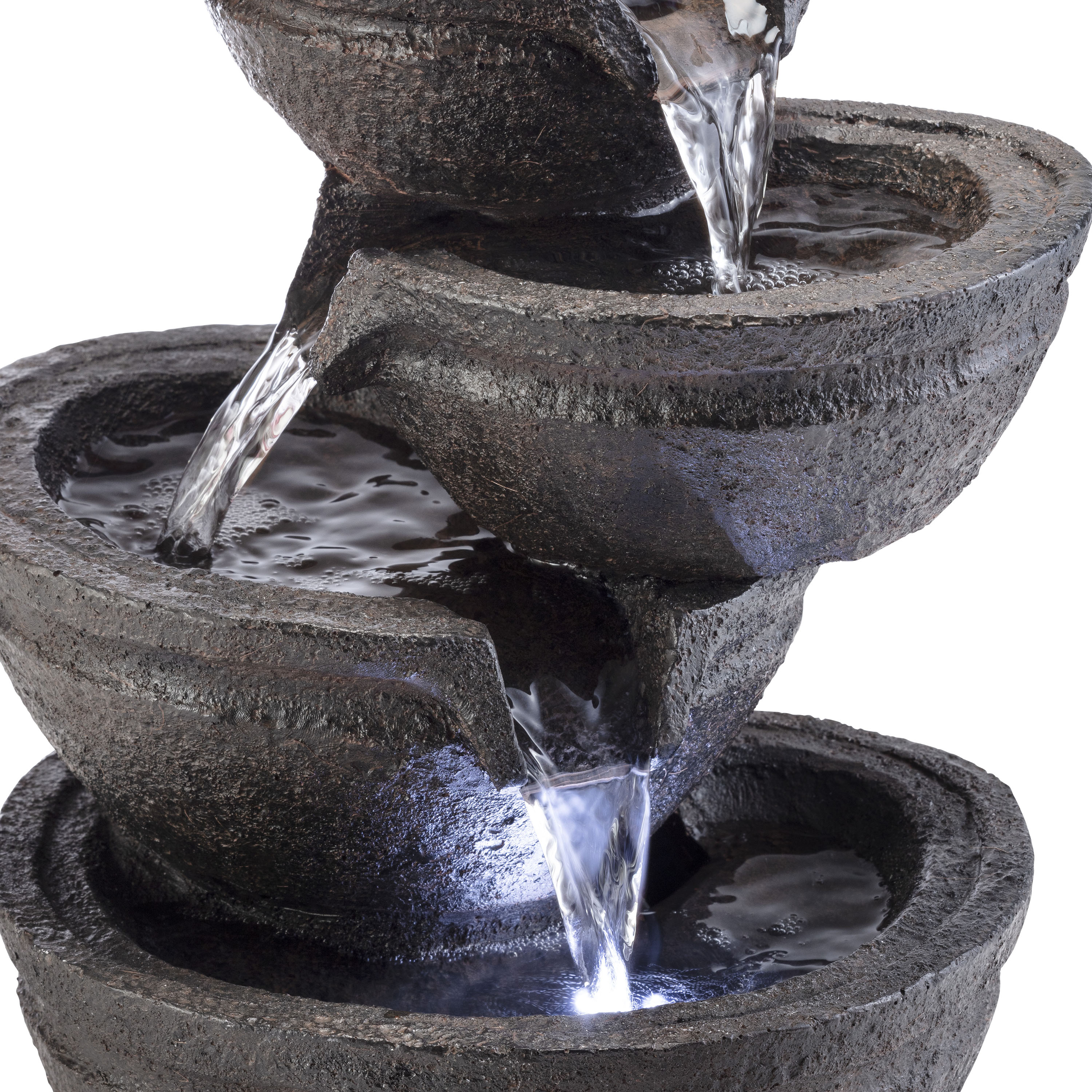 Alpine Corporation 13-in H Resin Tiered Outdoor Fountain Pump Included ...