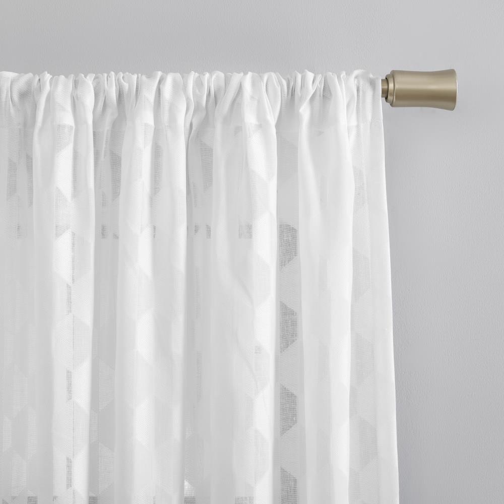 Scott Living 84-in White Semi-sheer Back Tab Single Curtain Panel