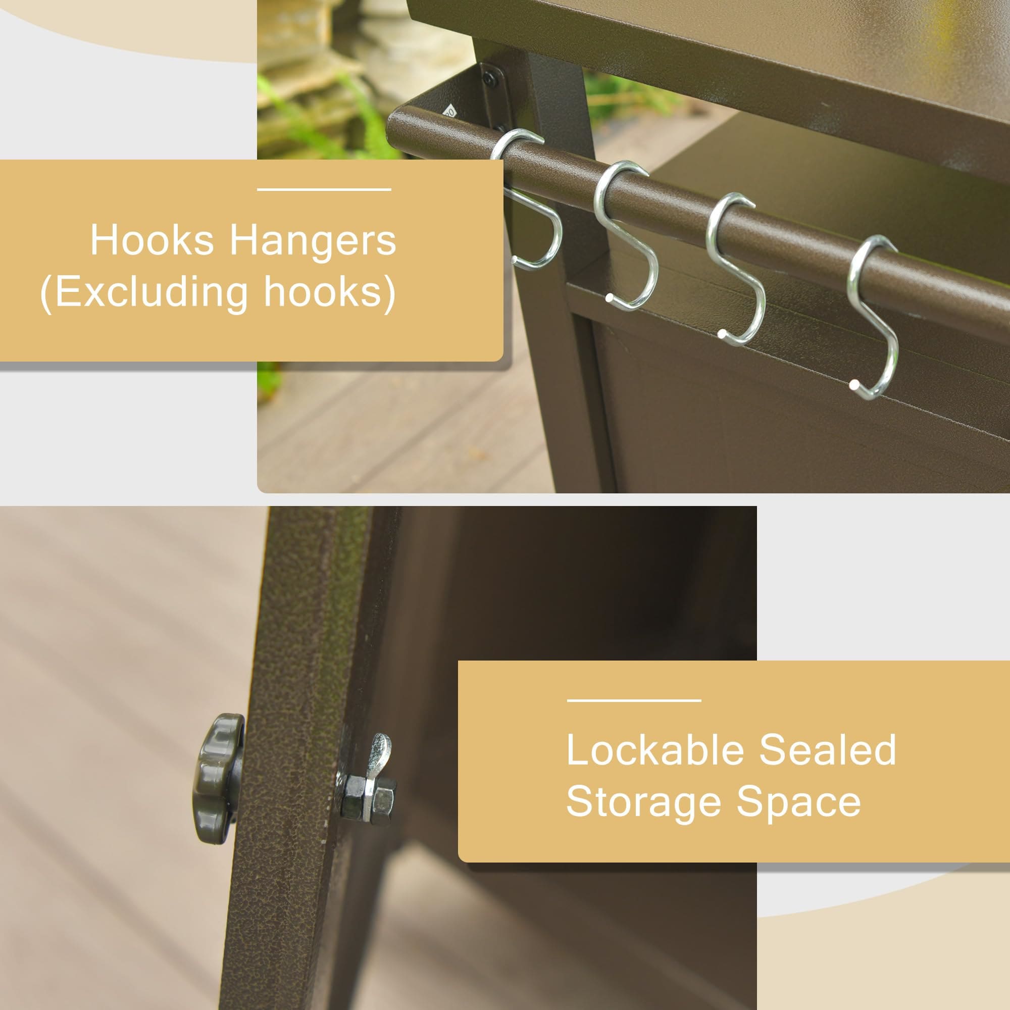 BABOOM Brown Metal Base with Extruded Aluminum Top Rolling Kitchen Island (20.31-in x 51.67-in x 35.51-in)