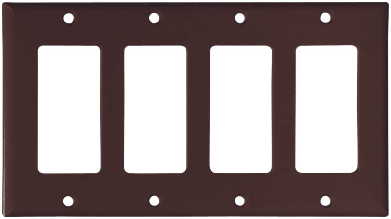 Eaton 2164B-BOX 4 -Gang Brown Plastic Decorator Wall Plate
