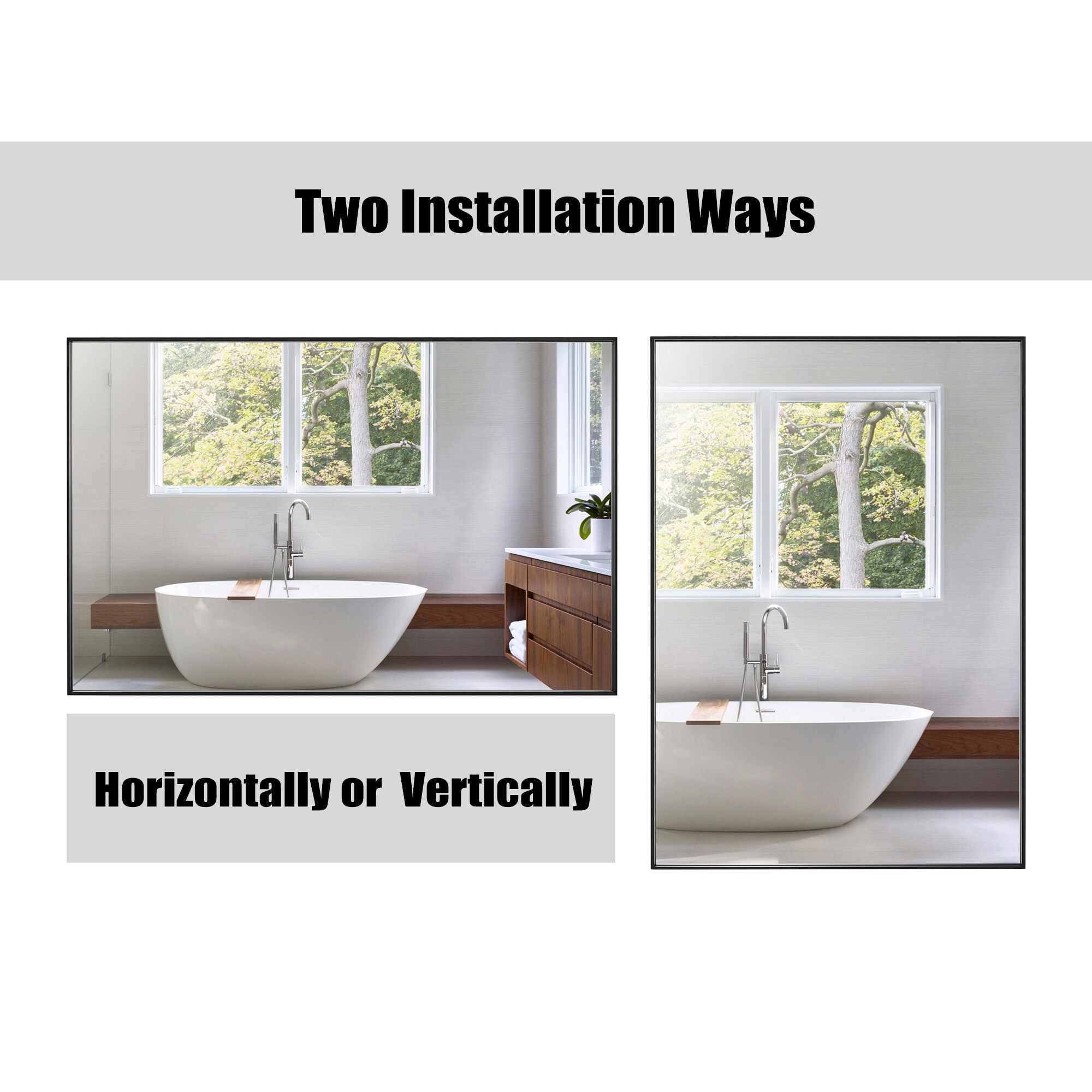 GETLEDEL MR-2537BK Framed-Bath-Mirrors - View #4