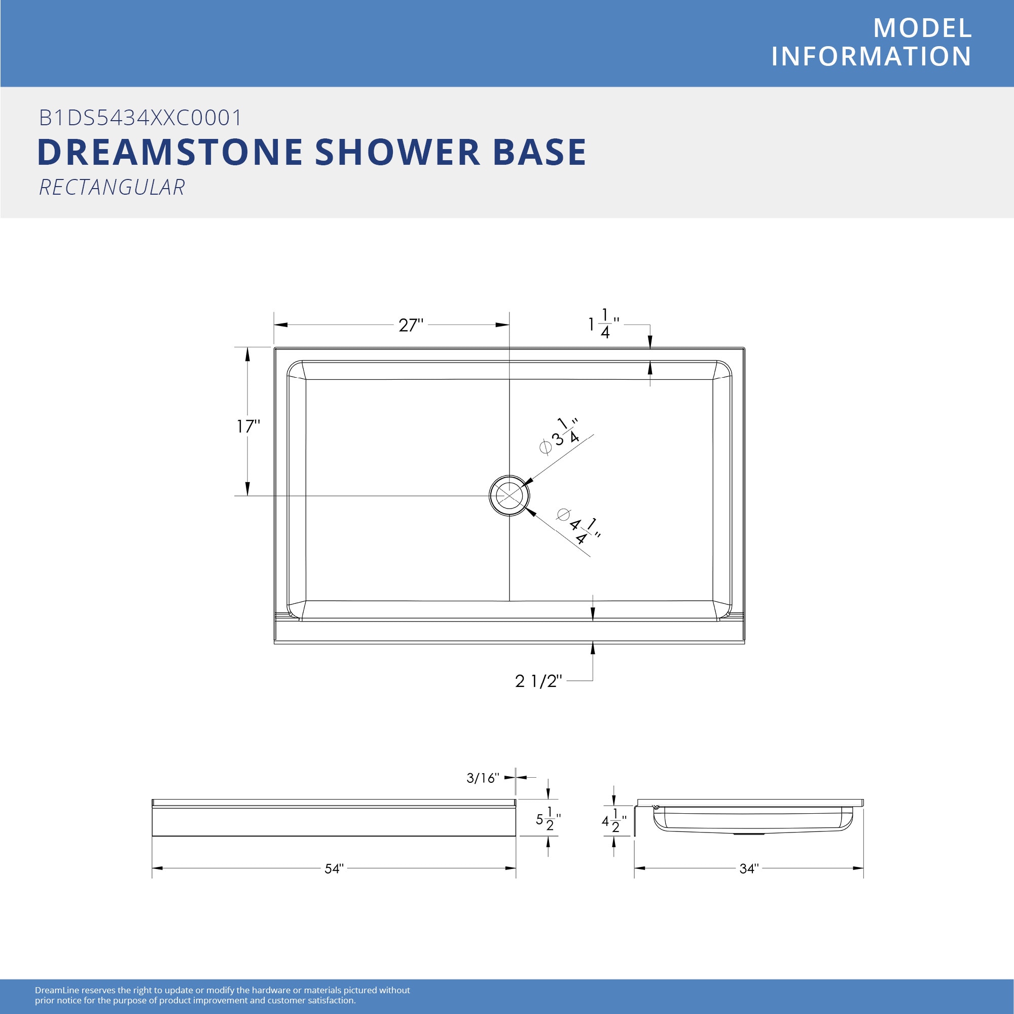 DreamLine BWDS54341TC0001 Alcove-Shower-Kit - View #6