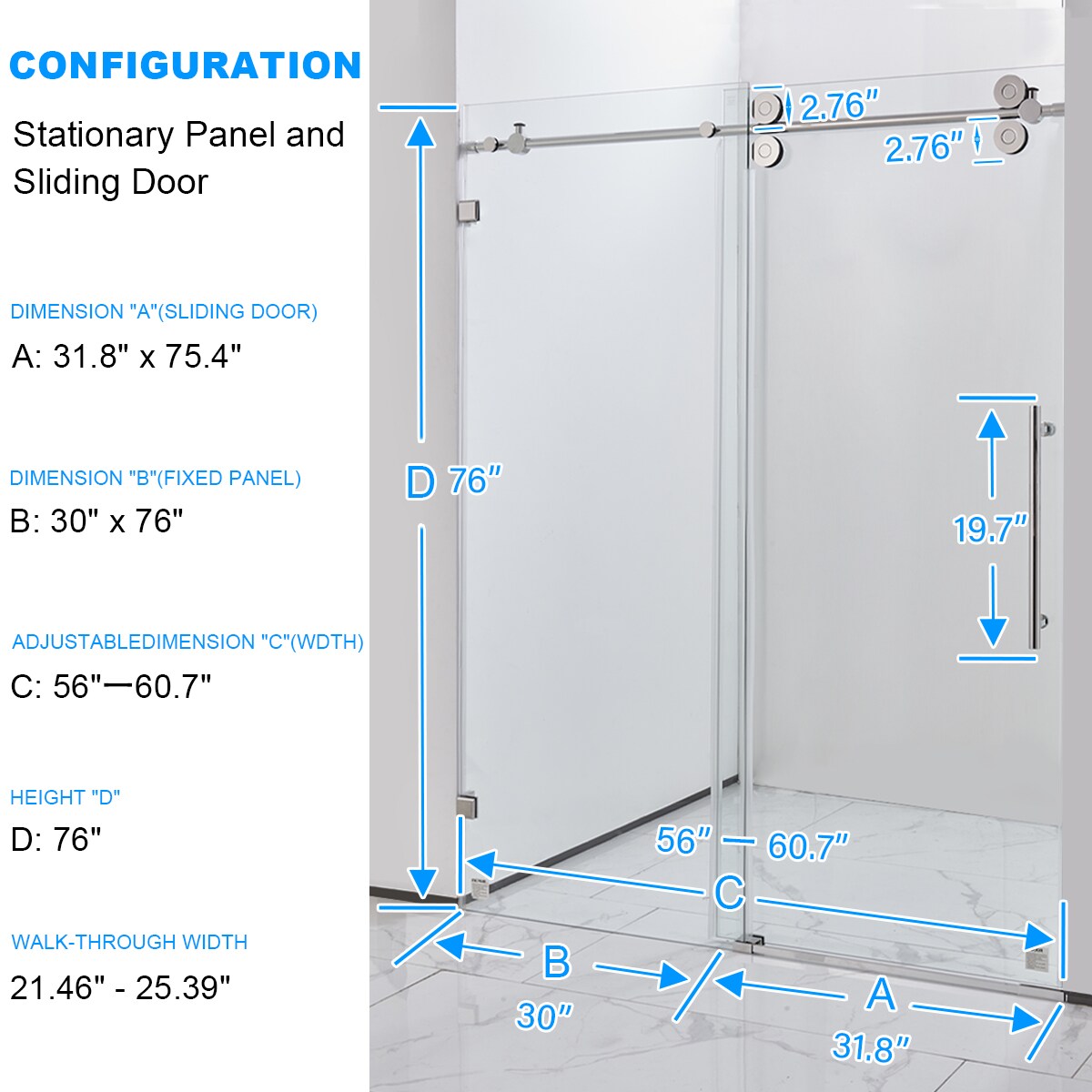 WELLFOR CV-SS09-6076BR Shower-Doors - View #15
