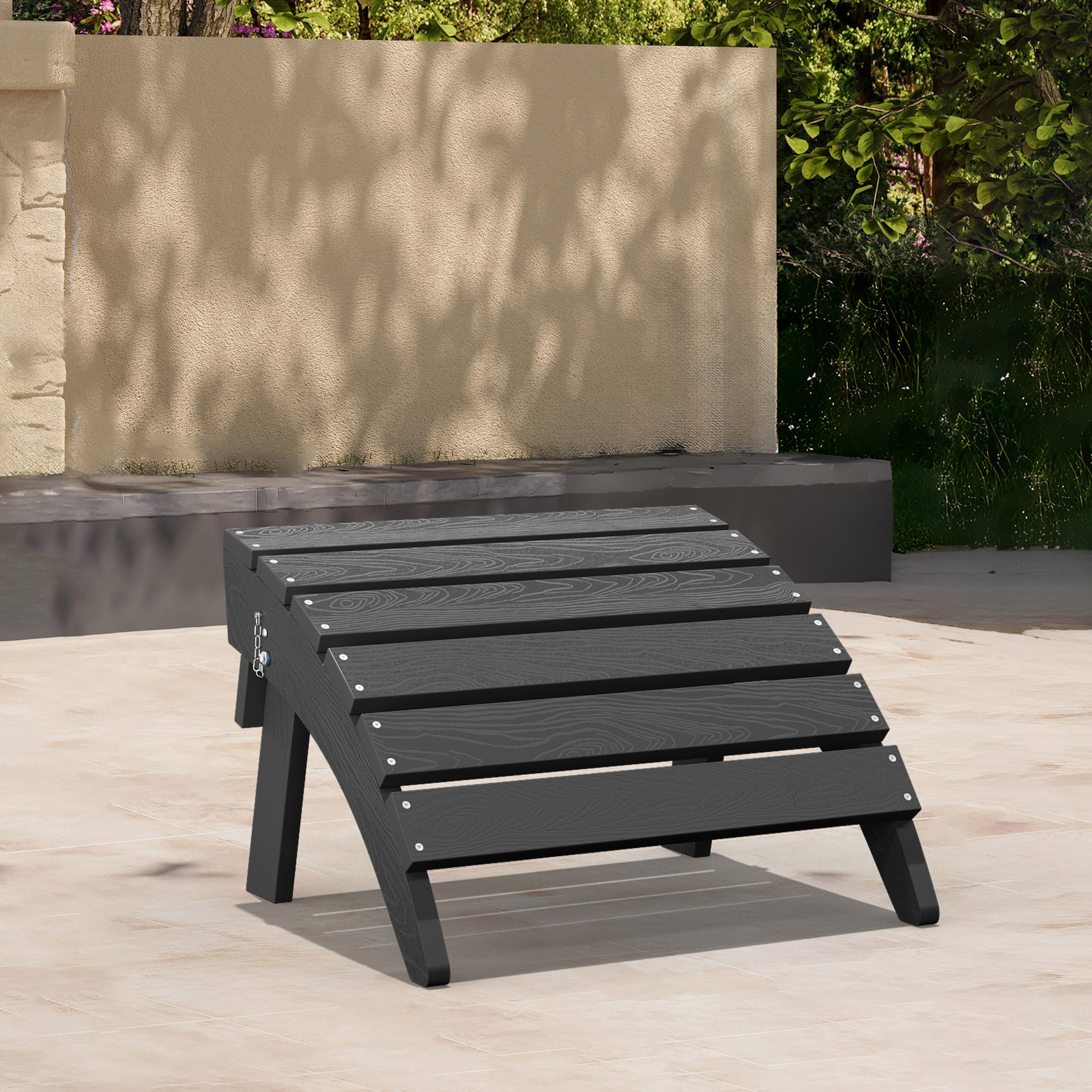 JEAREY PEZDGJ-GY HDPE Folding Ottoman for Adirondack chair GRAY HDPE Ottoman