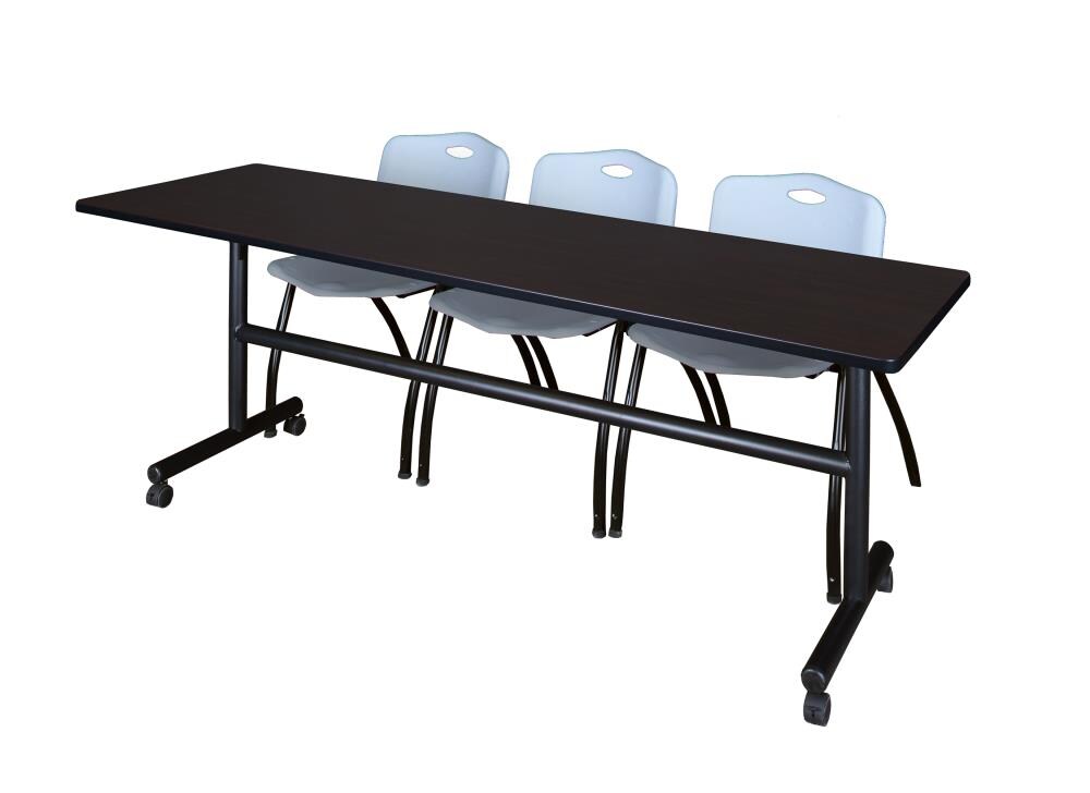 Regency MKFT8424MW47GY Training Brown 4-Person Training Table (84-in W x 29-in H)
