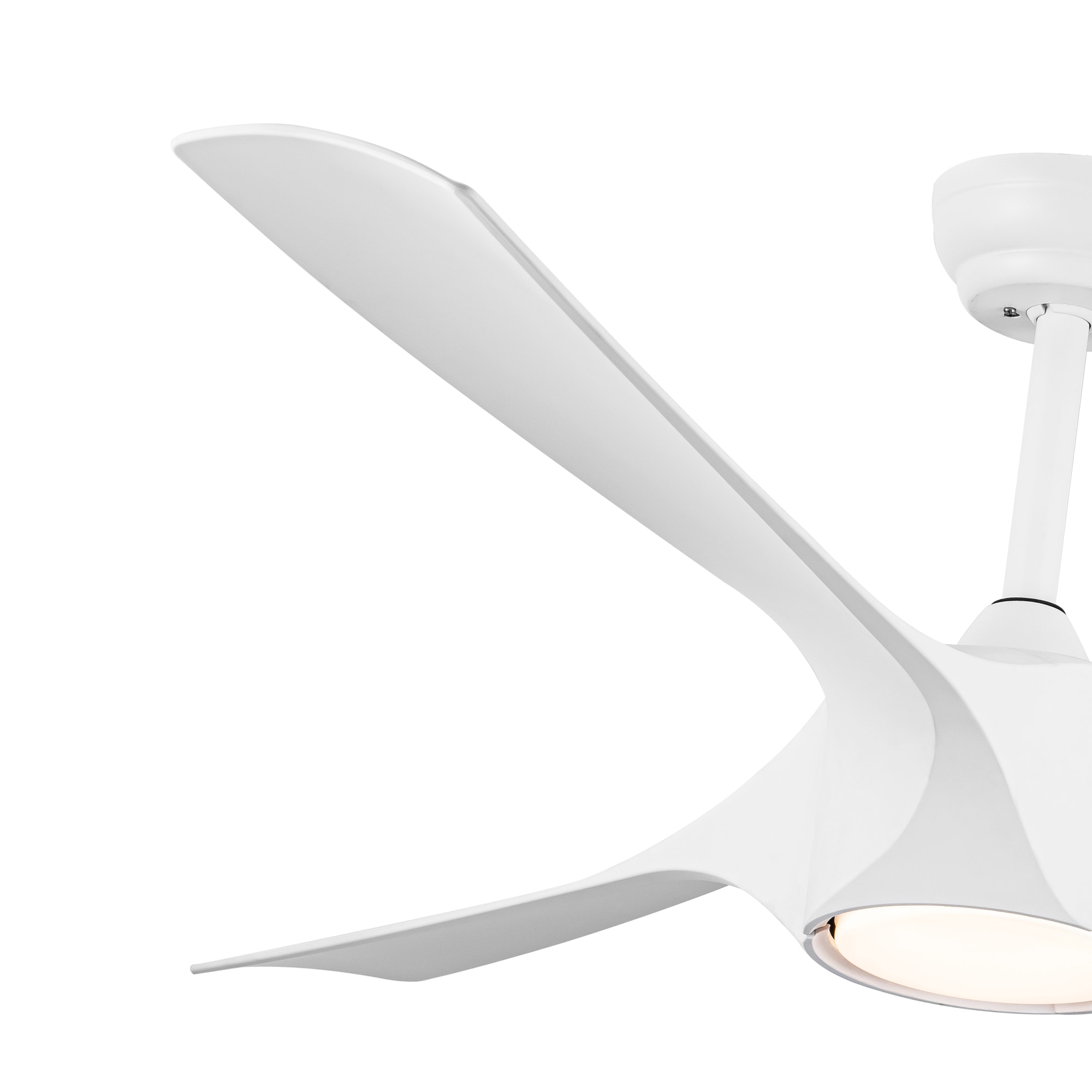 Flynama Ceiling Fan 56-in White Integrated LED Indoor Downrod or 