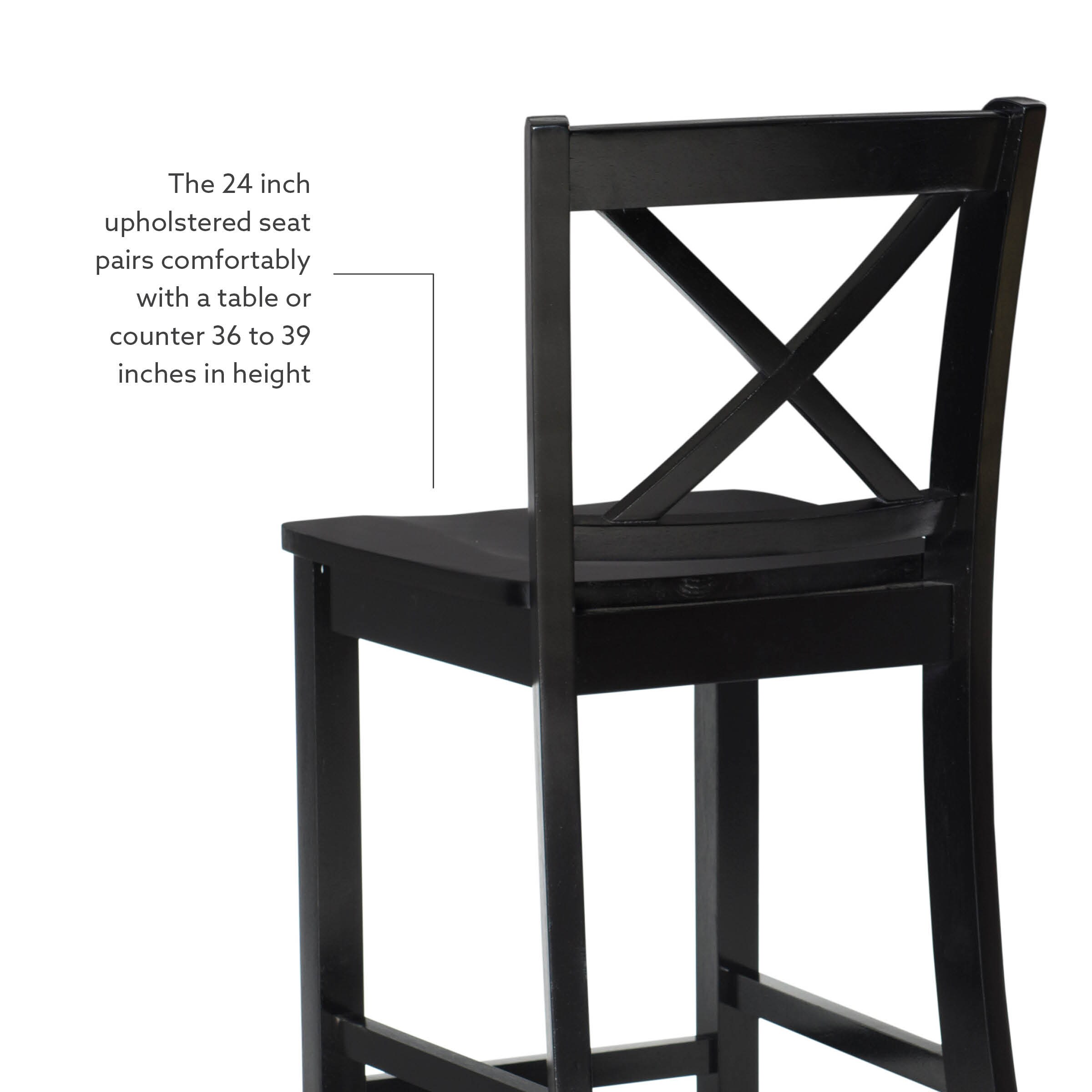 30" Black Mahogany X-Back Barstool