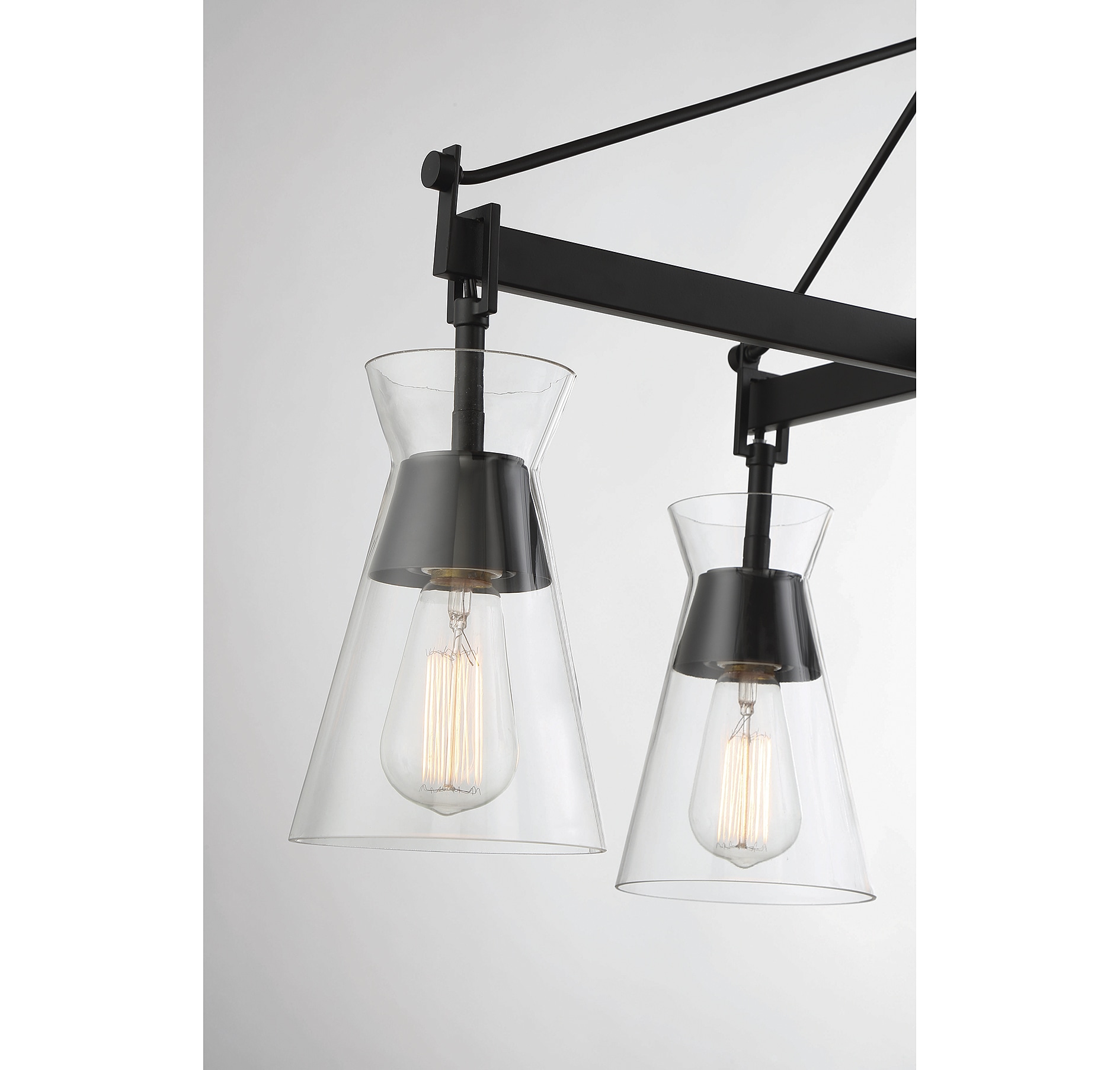 Lakewood Mid-Century Modern Matte Black 6-Light Chandelier