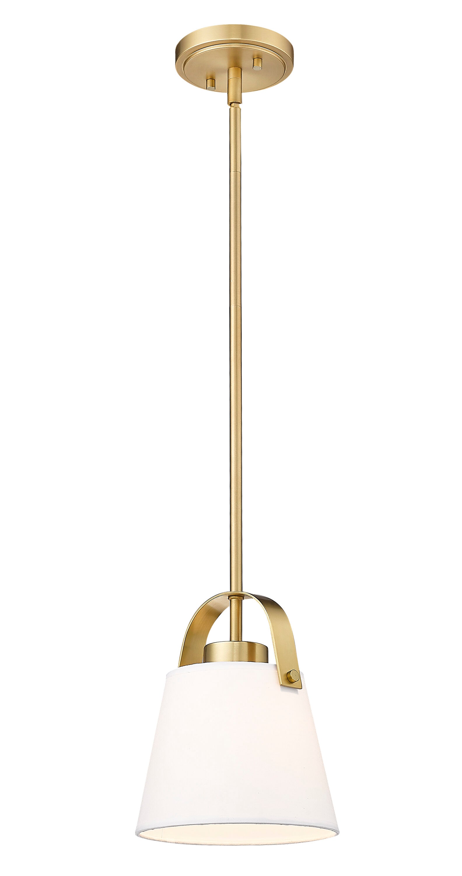 Heritage Brass 8" Pendant Light with Ivory Shade