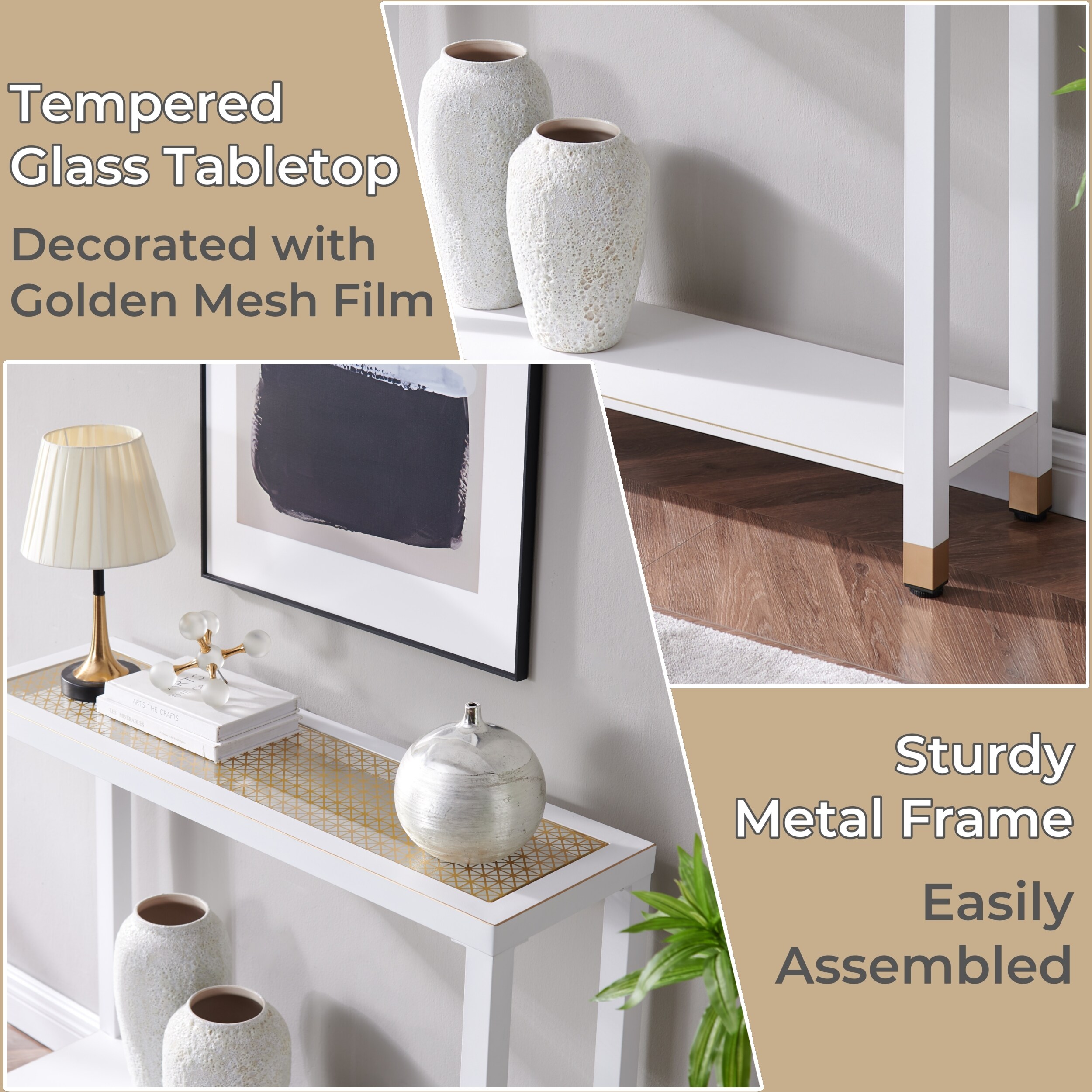 EDYO LIVING WMTB17-WHI Console-Sofa-Tables - View #4