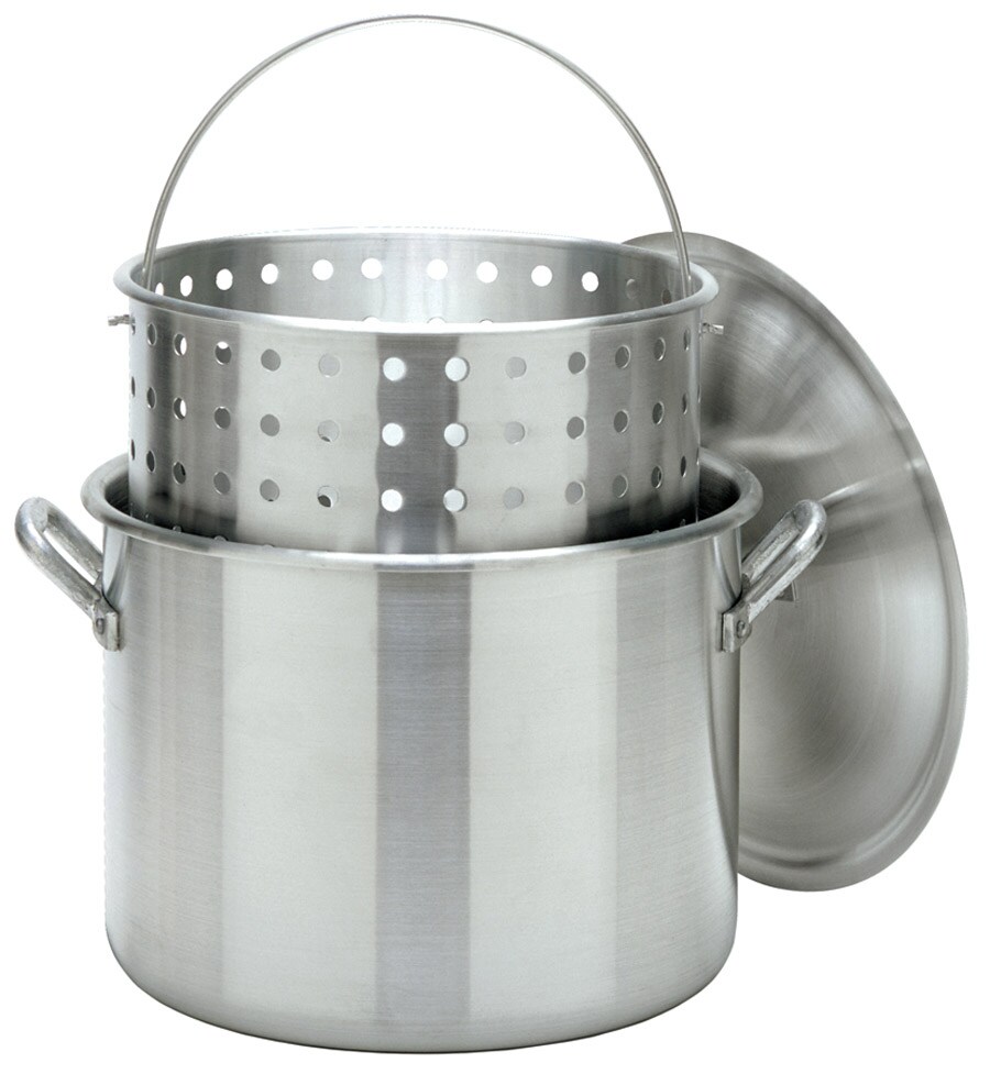 Bayou Classic 80-quart Aluminum Stock Pot With Lid And Basket In The 