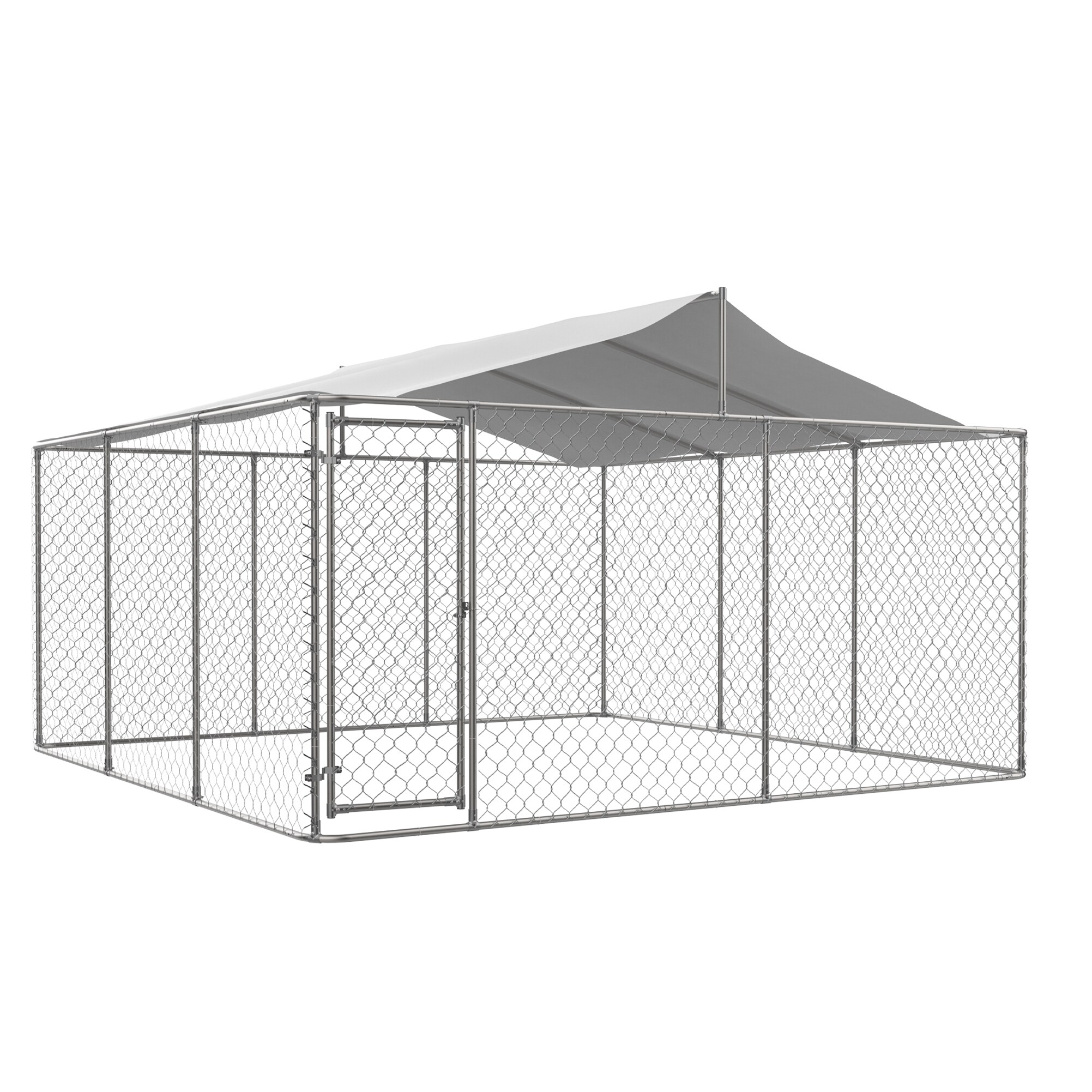 Kahomvis Xx-large (91+-lb) Wire Dog Kennel Roof Outdoor (13.1-ft L x 13.1-ft W x 7.6-ft H)