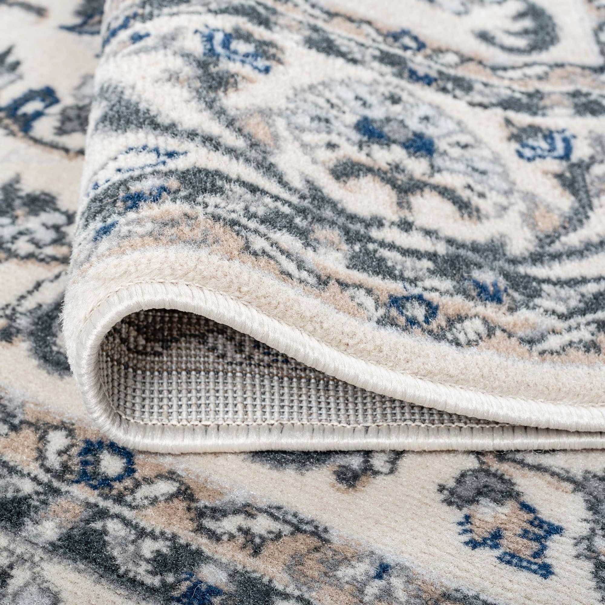 Madison Cream Floral Synthetic 2x3 Rectangular Area Rug