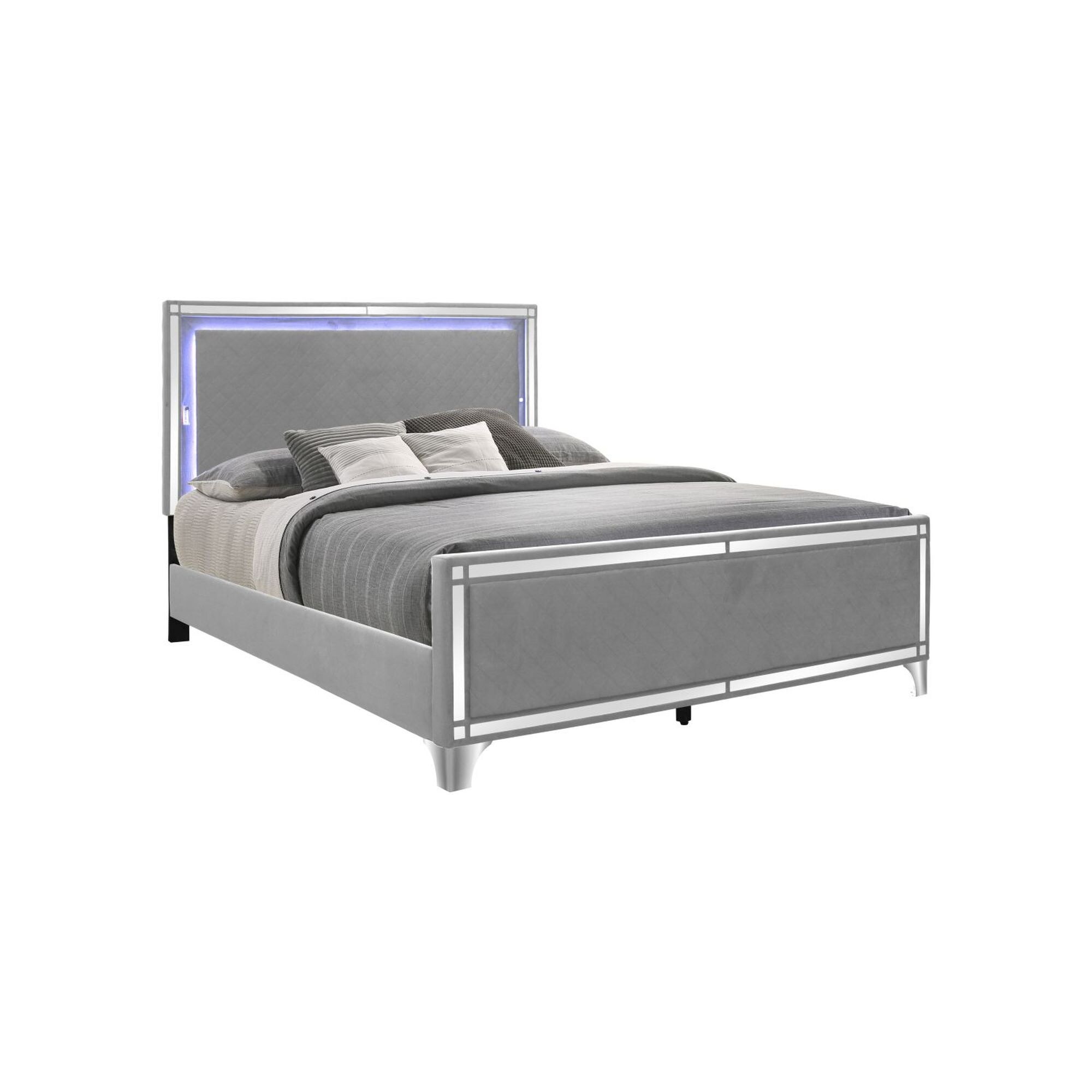 JASMODER 659436155565 Grey Nightstand