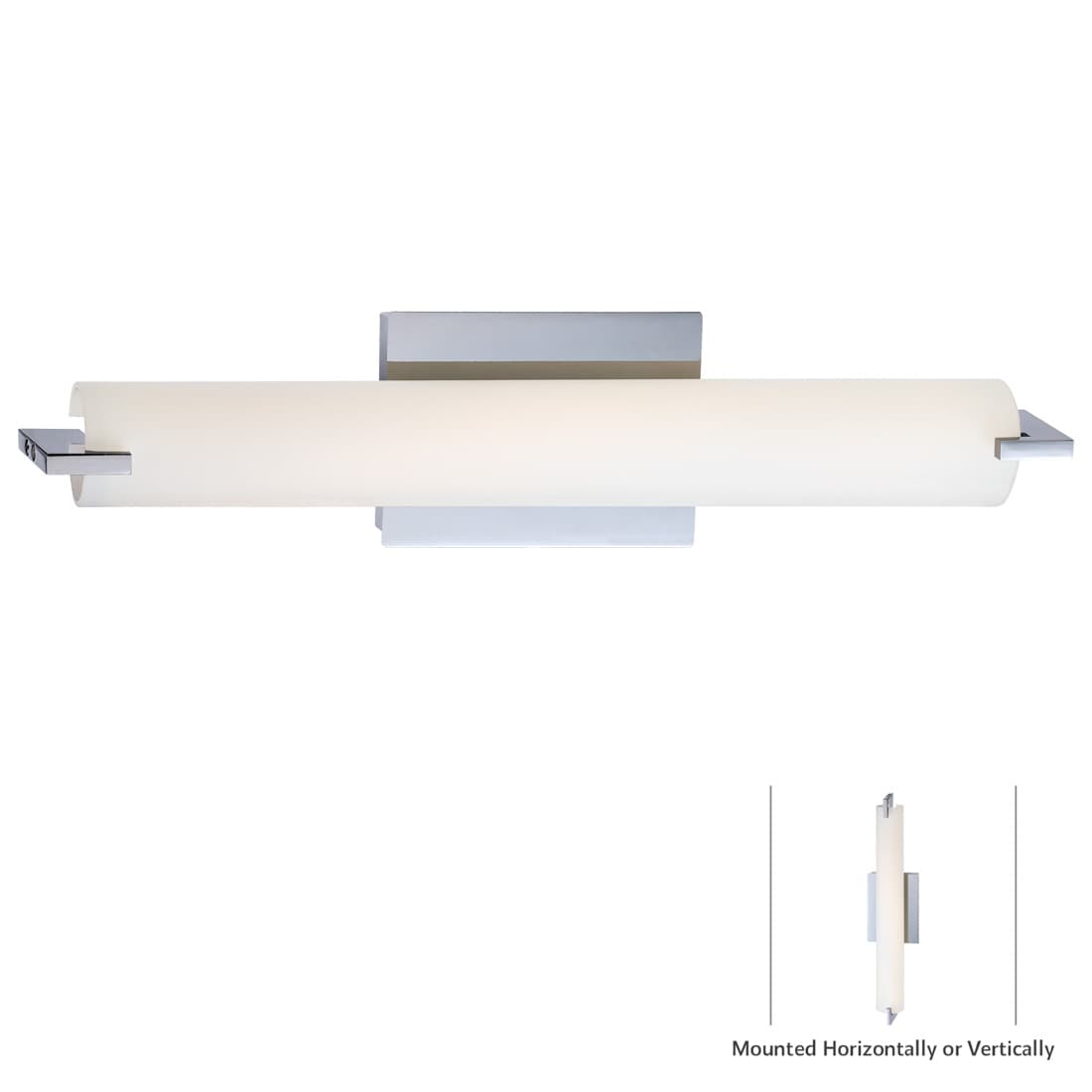 George Kovacs P5044-077-L Tube 20.5-in 1 -Light Gloss Chrome Integrated LED Modern/contemporary Vanity light