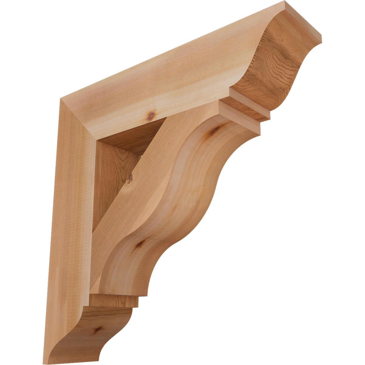 Ekena Millwork BKT06X26X26FST01SWR Funston traditional smooth 5-1/2-in x 26-in x 26-in Western red cedar Brown Wood Standard bracket